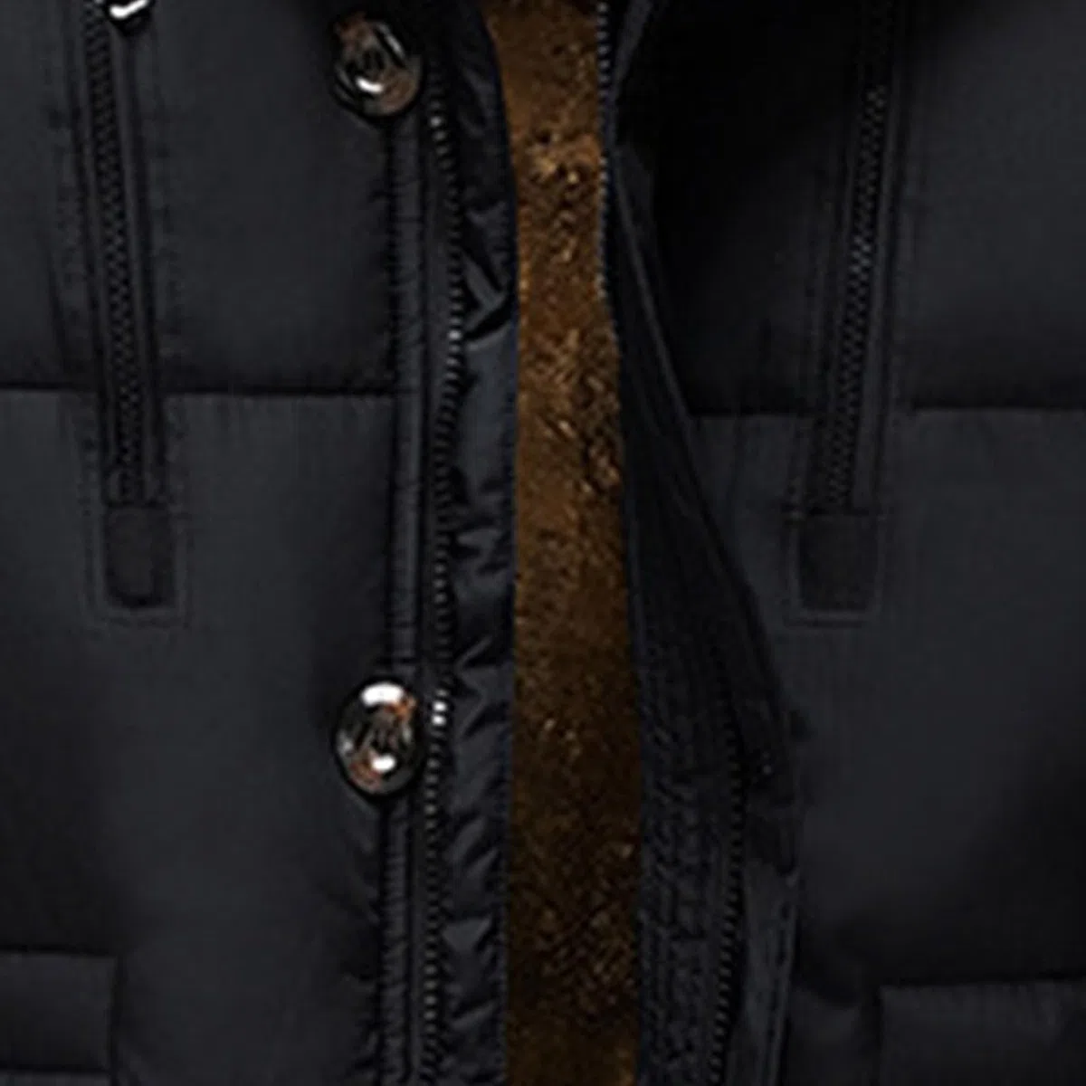 ZDJSWJ Hommes col fourrure capuche duvet épais parka chaud doudoune grande haute imperméable long manteau