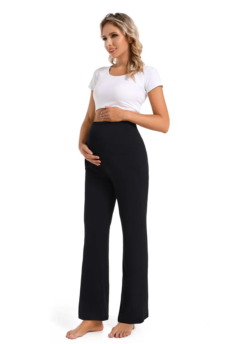 Foucome Pantalon de maternité décontracté ample et confortable avec poches pour femme