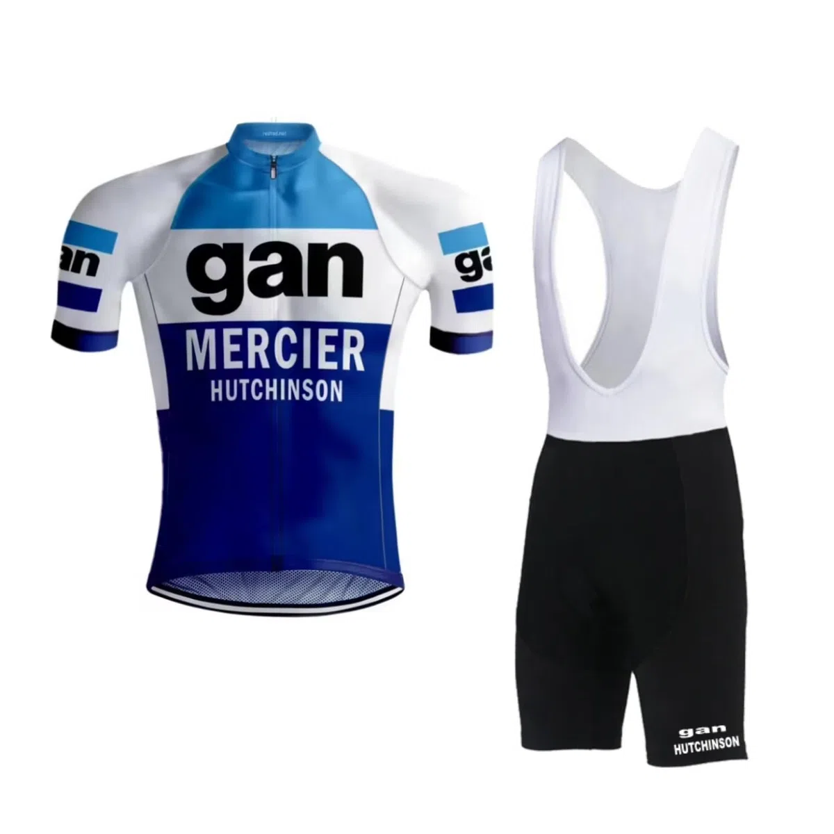 Rétro classique Pro Team GAN Ensemble de maillot de cyclisme pour hommes,Vintage Maillot de vélo de route MTB Respirant Paddad Cuissard à bretelles Kits