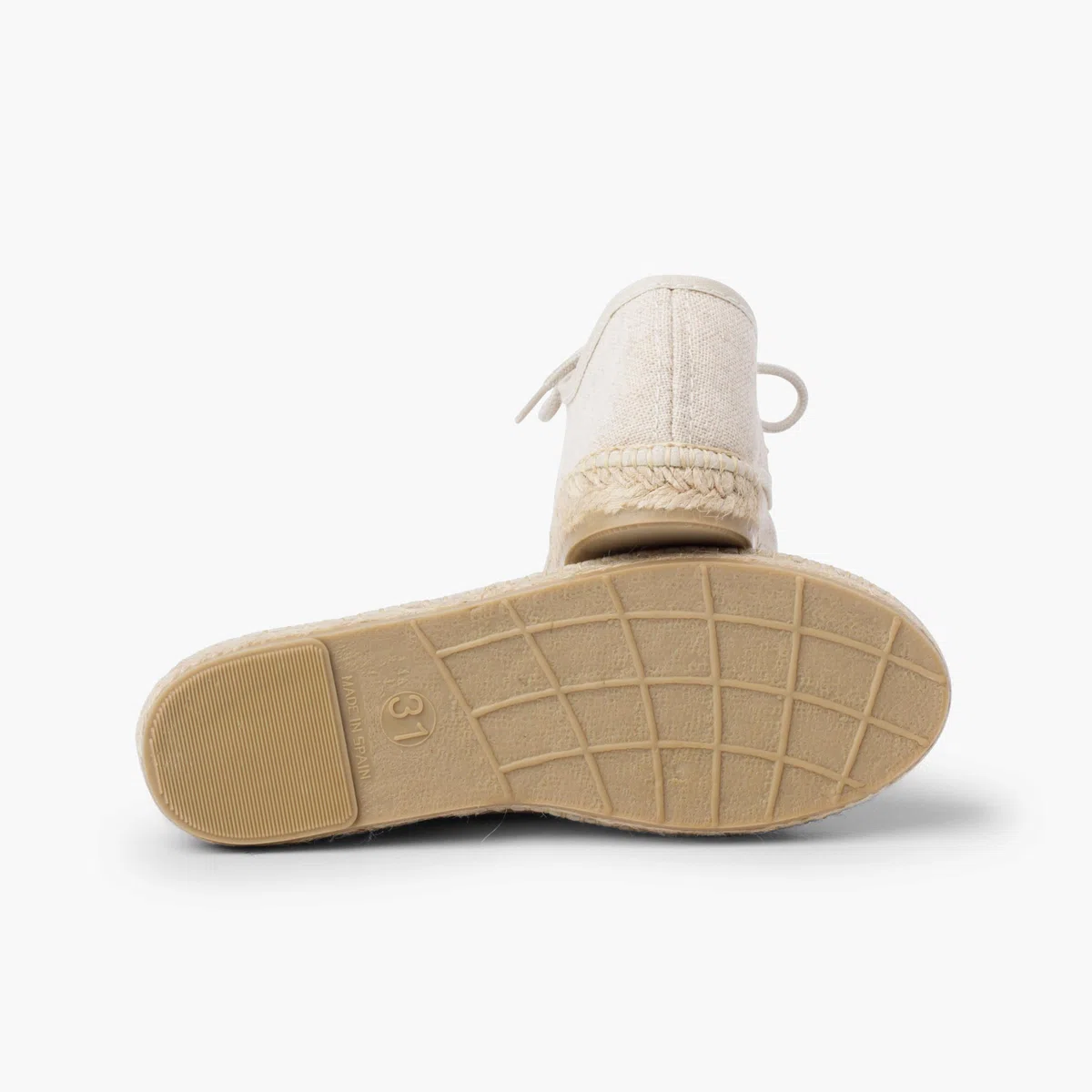 Pisamonas Chaussures Blucher en Lin avec Semelle façon Espadrilles
