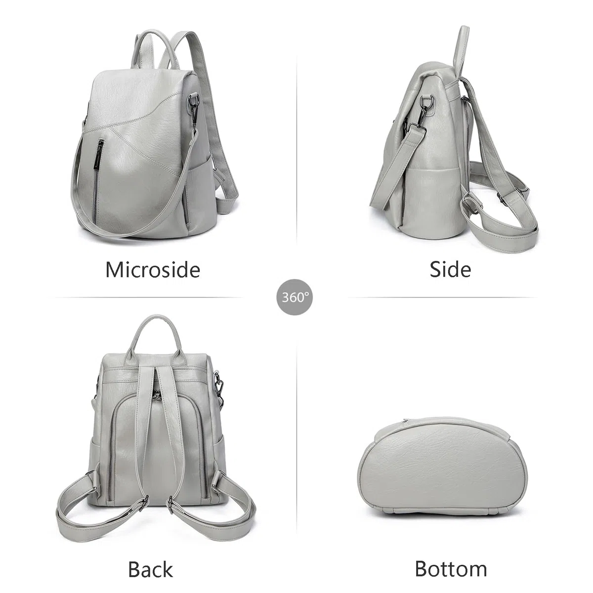 Femme Sacs portés dos Antivol Mode Multifonctionnel Sac à BandoulièRe En Cuir PU VéRitable Mode Dames Sacoche Sacs Marron B