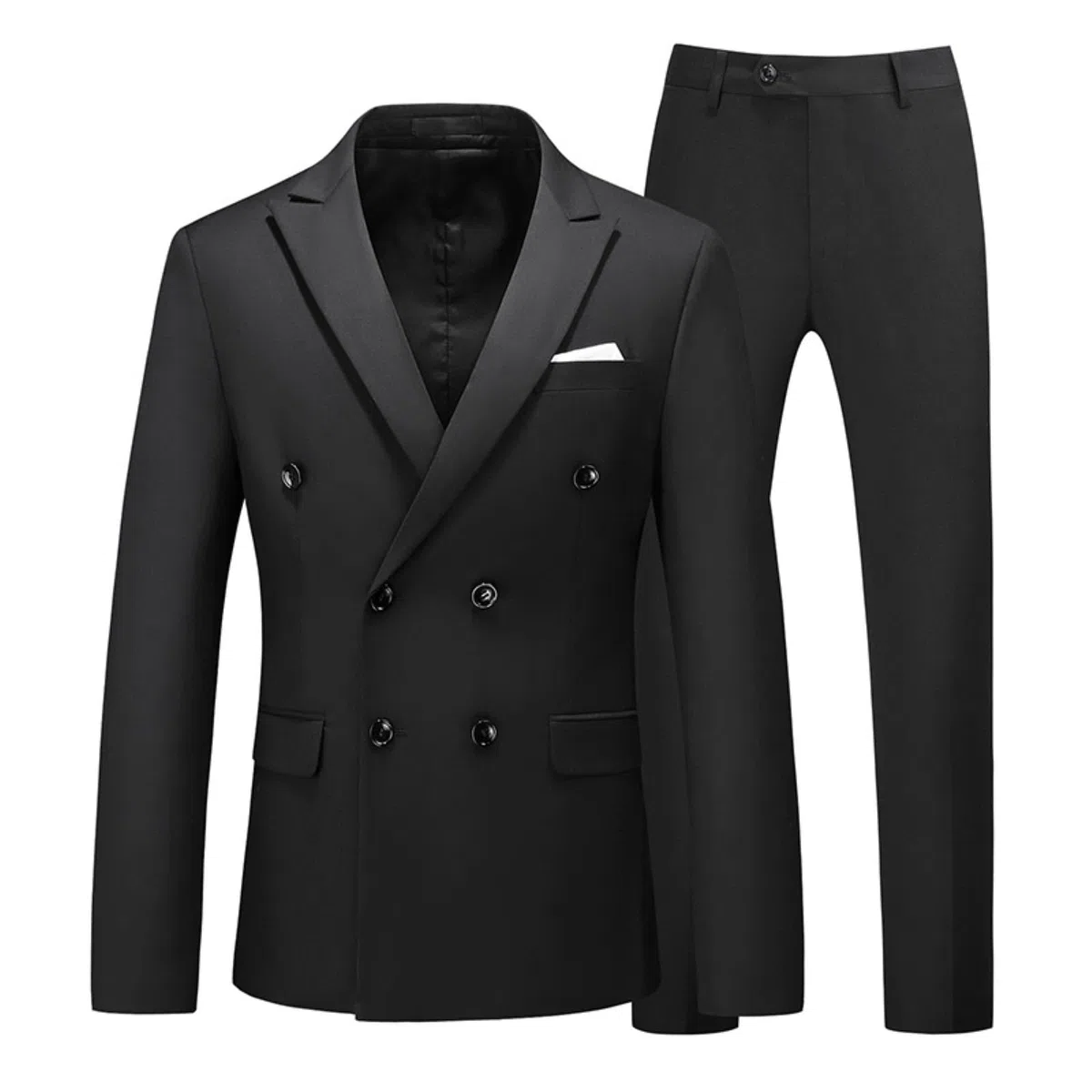 2025 Hommes Robe Slim Fit 2 Pièces Double Poitrine Business Mariage Bal Smoking Robes Veste Pantalon, Pour Événements, En Velours, Vêtements Coton Modernes Confortables, Complet de Cérémonie
