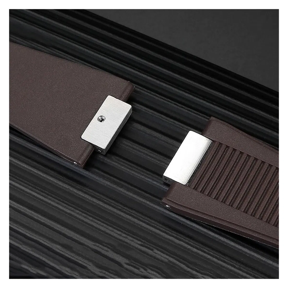Bracelet de montre en caoutchouc de silicone 25 x 13 mm, compatible avec les séries Pa-tek Philippe Nautilus 5711/5712/5980, bracelet de sport étanche, marron et bleu