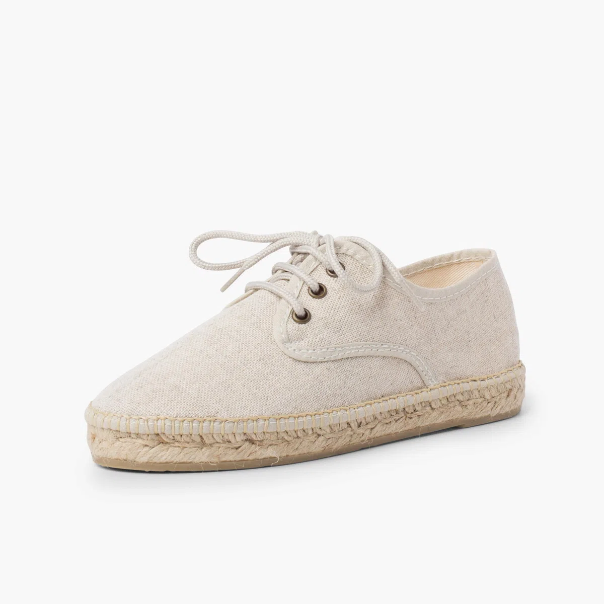 Pisamonas Chaussures Blucher en Lin avec Semelle façon Espadrilles