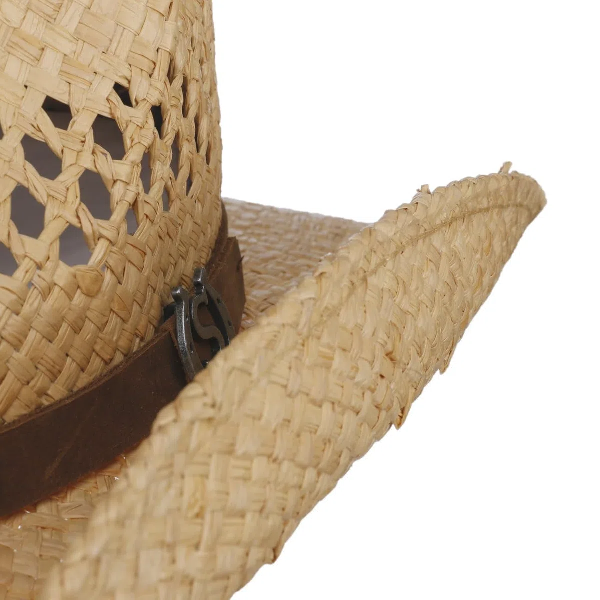 Stetson CHAPEAUSHOP Rifterson Chapeau Western Paille Raphia Bande Similicuir Homme Printemps Ete