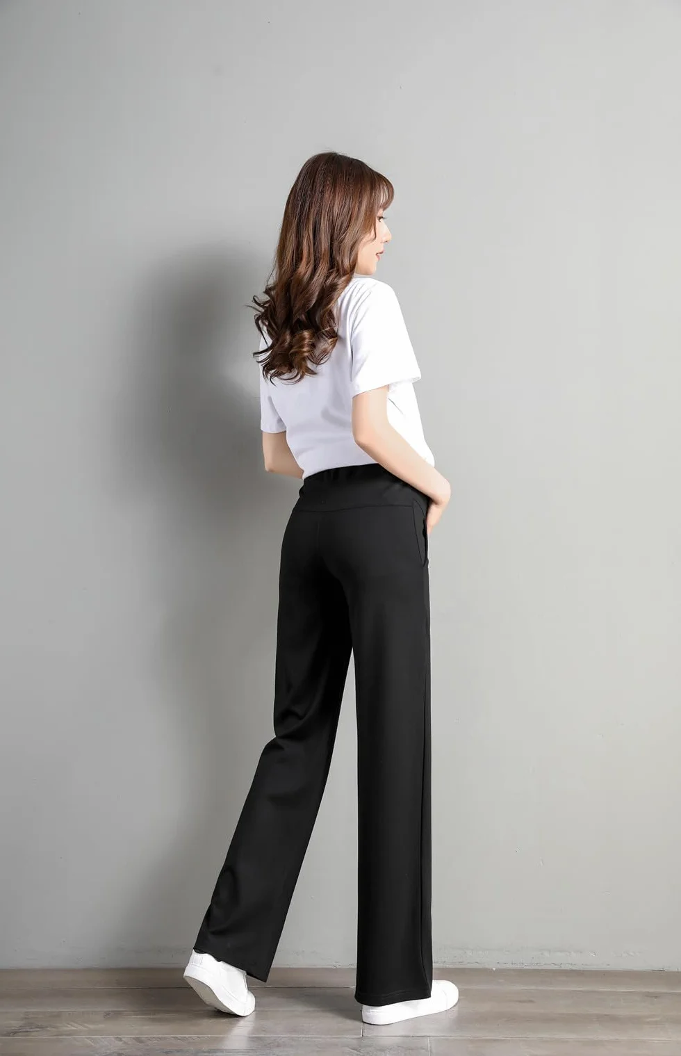 Pantalon de maternité Pantalon Slim Jambe Large Ceinture Ajustable Mode Confortable
