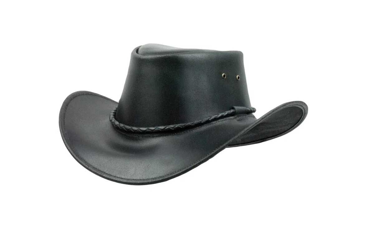 Black Jungle Kimbolton - Chapeau de Cowboy en Cuir - Chapeau de Western - Chapeau Australien