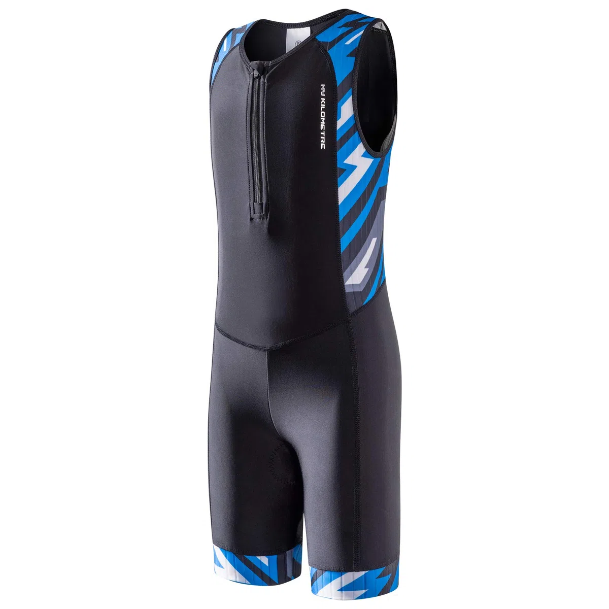 MY KILOMETRE Combinaison Triathlon Garçon sans Manches – Trisuit Respirant à Séchage Rapide avec Poche Arrière – Natation, Cyclisme & Course UPF 50+