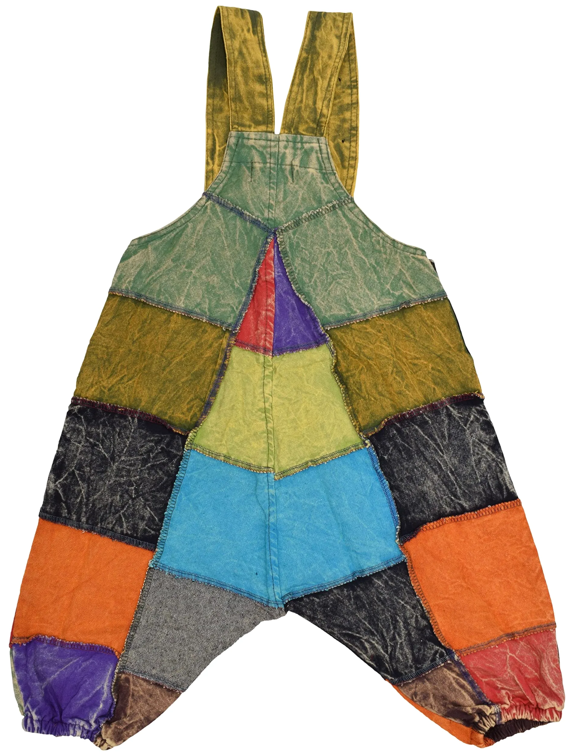 Gheri Salopette sarouel en coton pour enfants Motif patchwork coloré