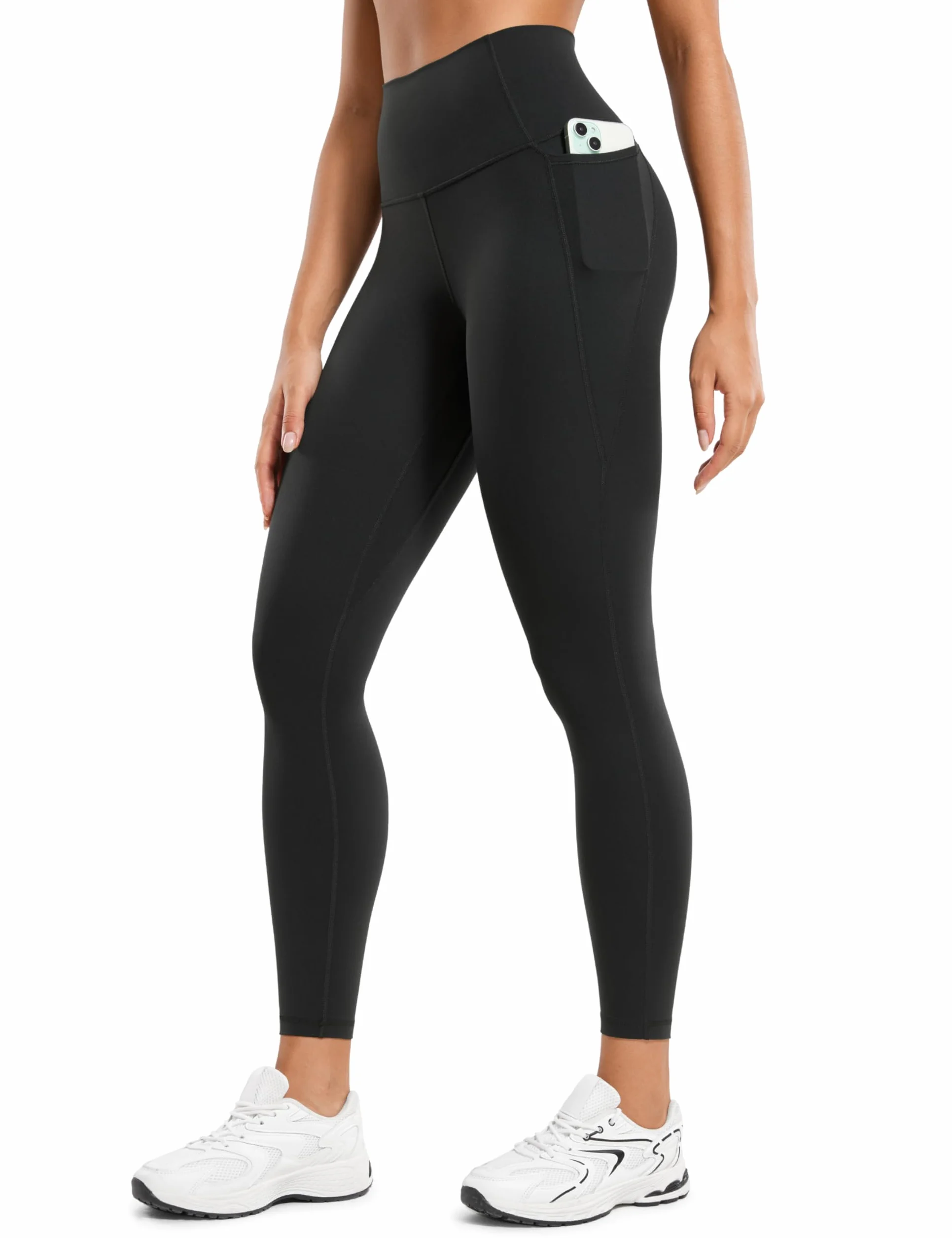 CRZ YOGA Femmes Butterluxe Leggings Taille Haute de Doux Entraînement Pantalon avec Poches - 64cm/71cm