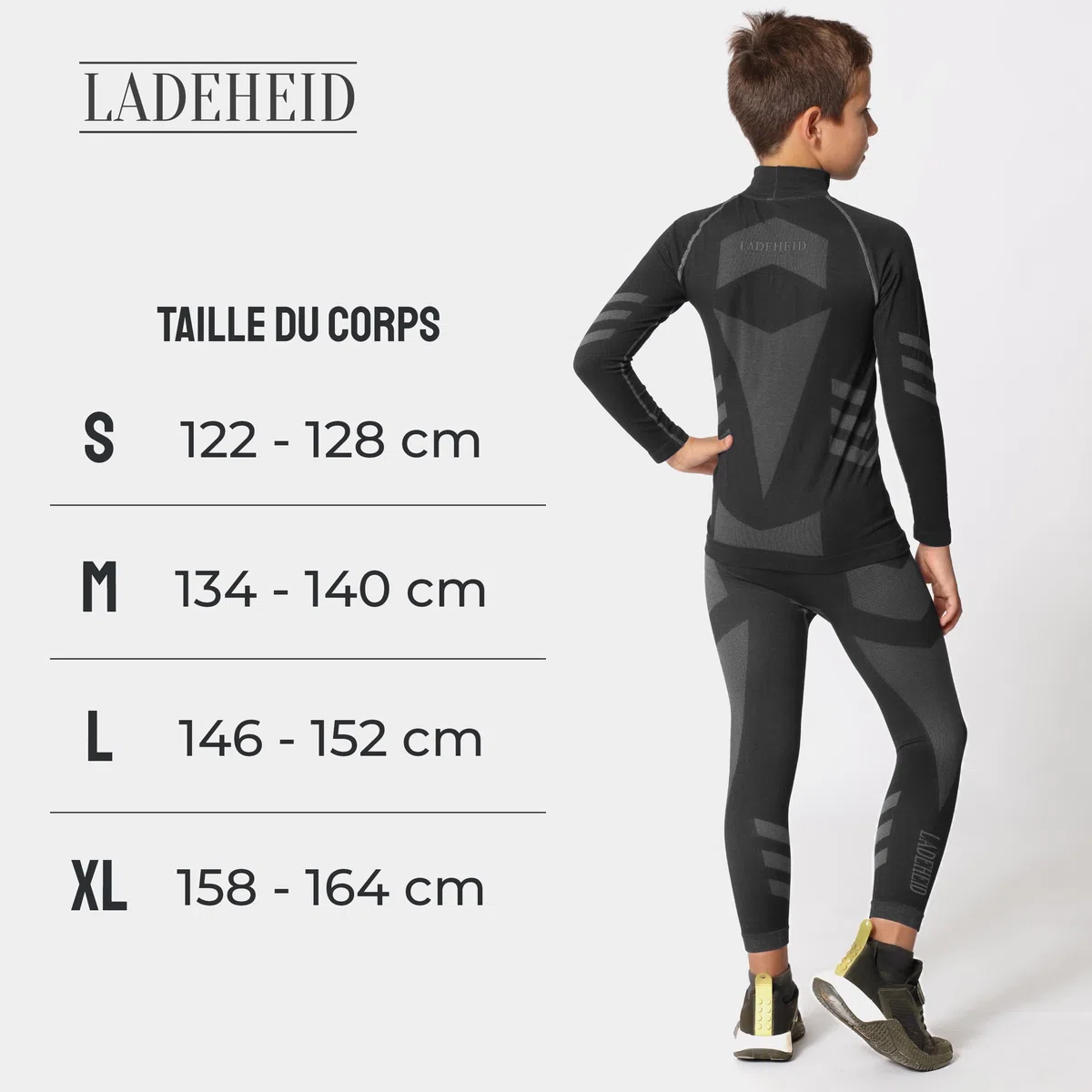 Ladeheid sous-vêtements Thermiques Ensemble Shirt Manches Longues Caleçon Long Unisexe Enfant LAGI009