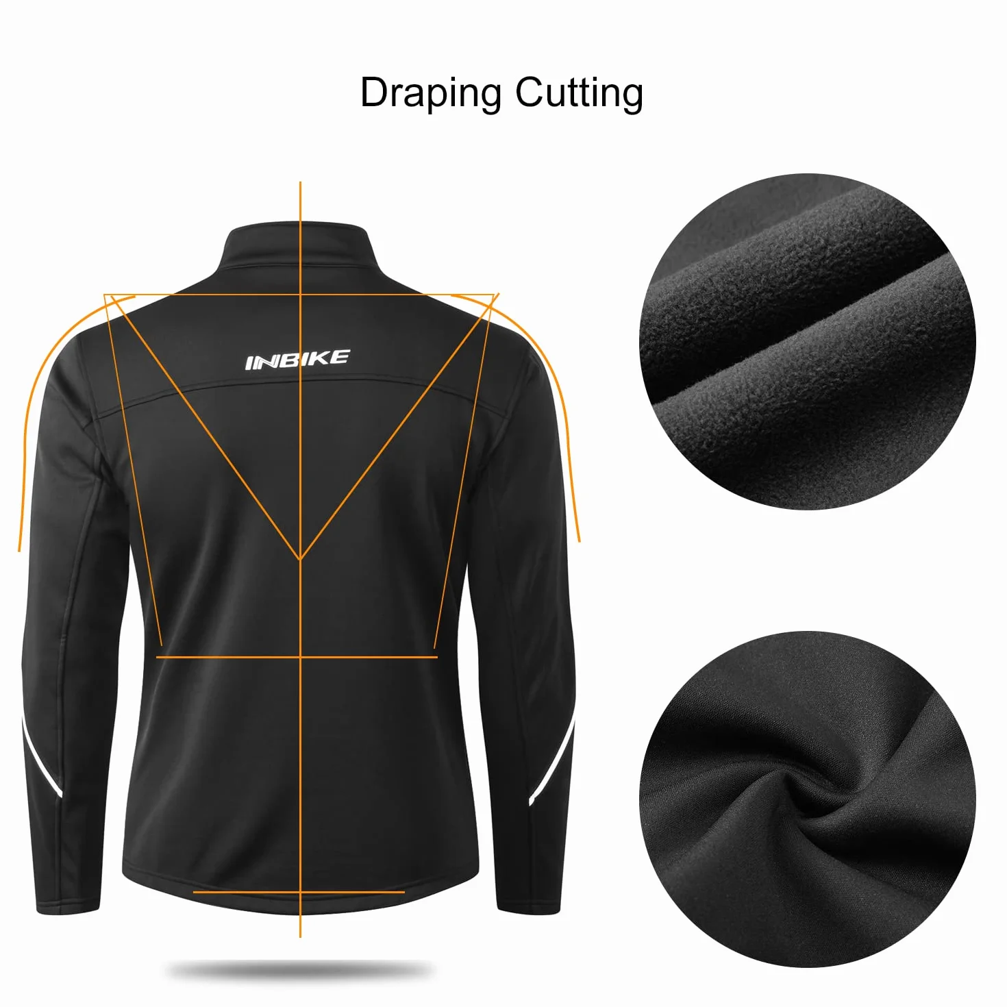 INBIKE Veste Cyclisme Pour VTT Velo Homme Hiver Vestes Thermique Imperméable Coupe-vent Sportwear