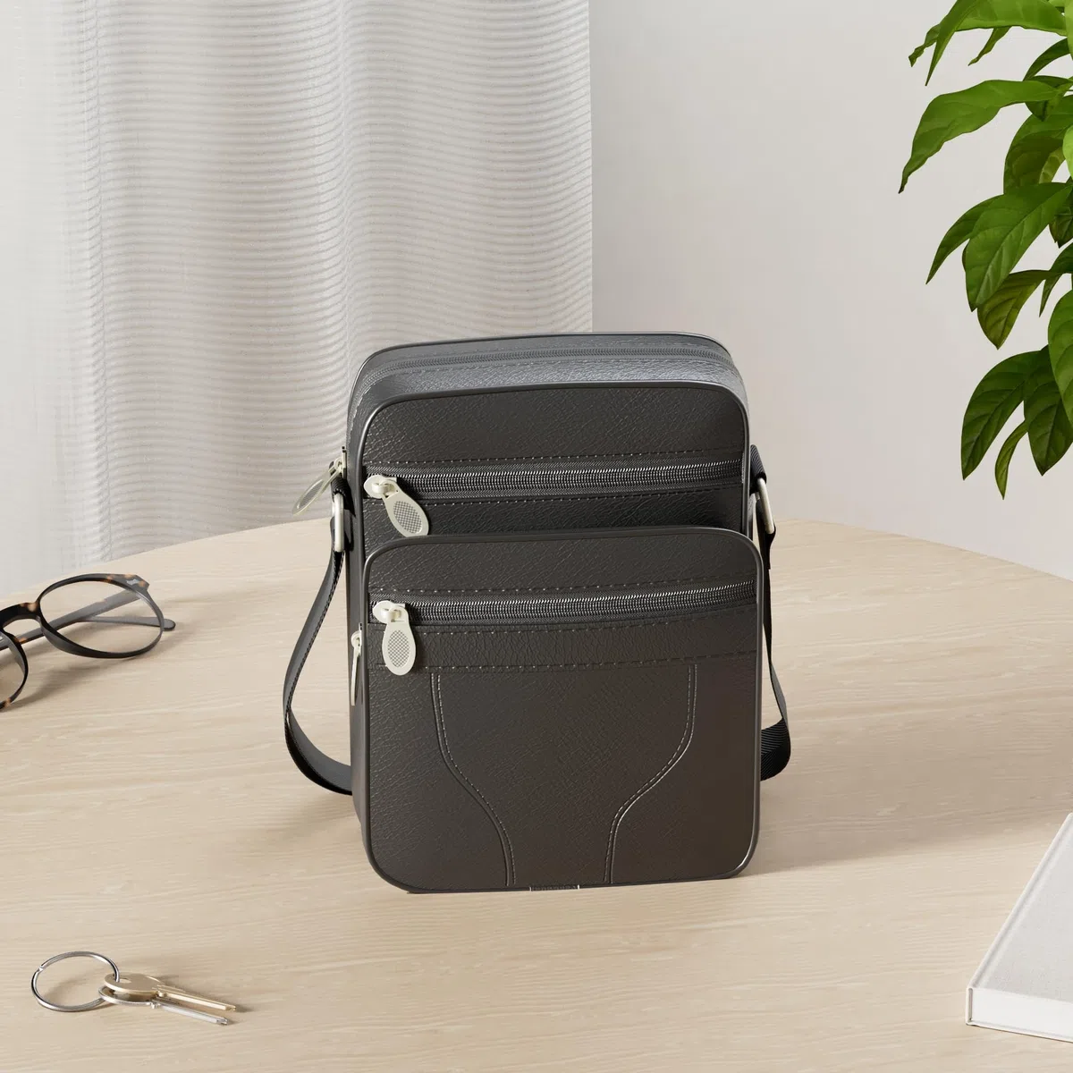 SPAHER Sacoche en Cuir Homme - Sac Bandoulière Porté Epaule Travers pour Affaires et Loisirs