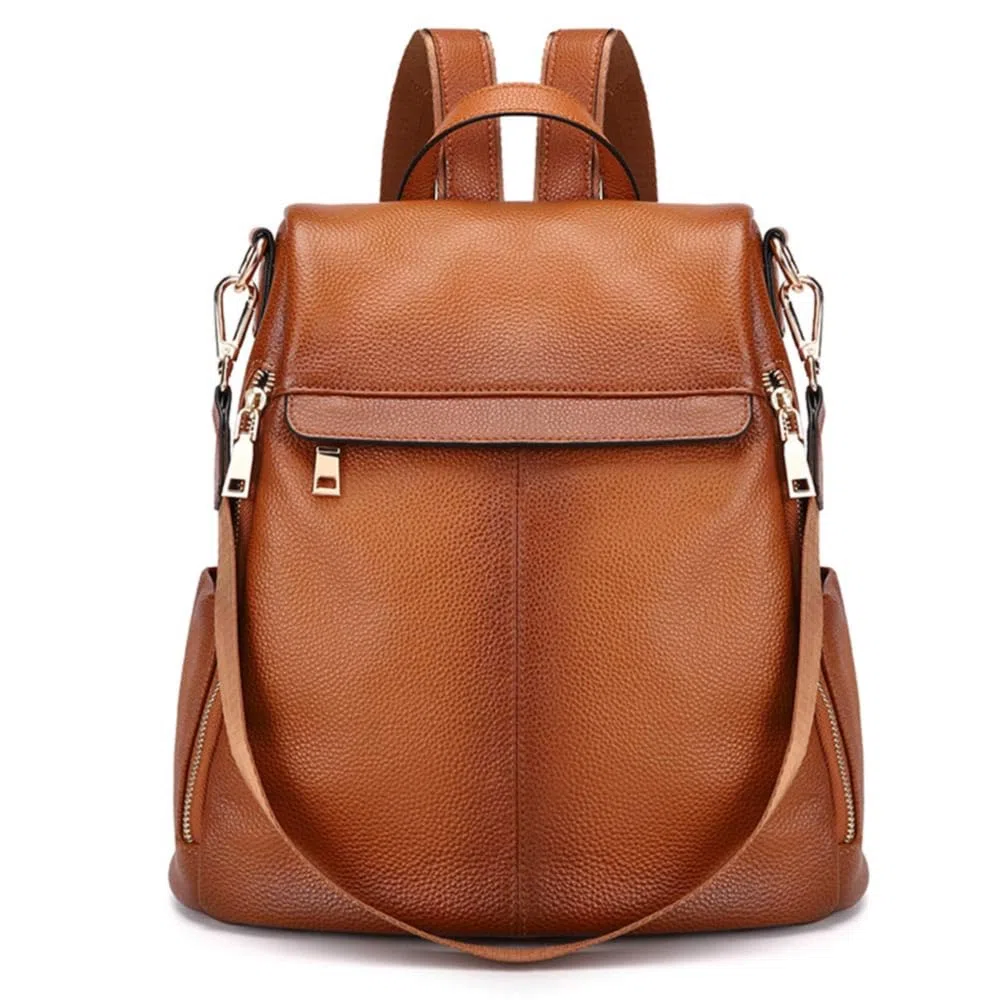 Kattee Sac à Dos Antivol Pour Femme Sac à BandoulièRe En Cuir VéRitable Mode Dames Sacoche Sacs