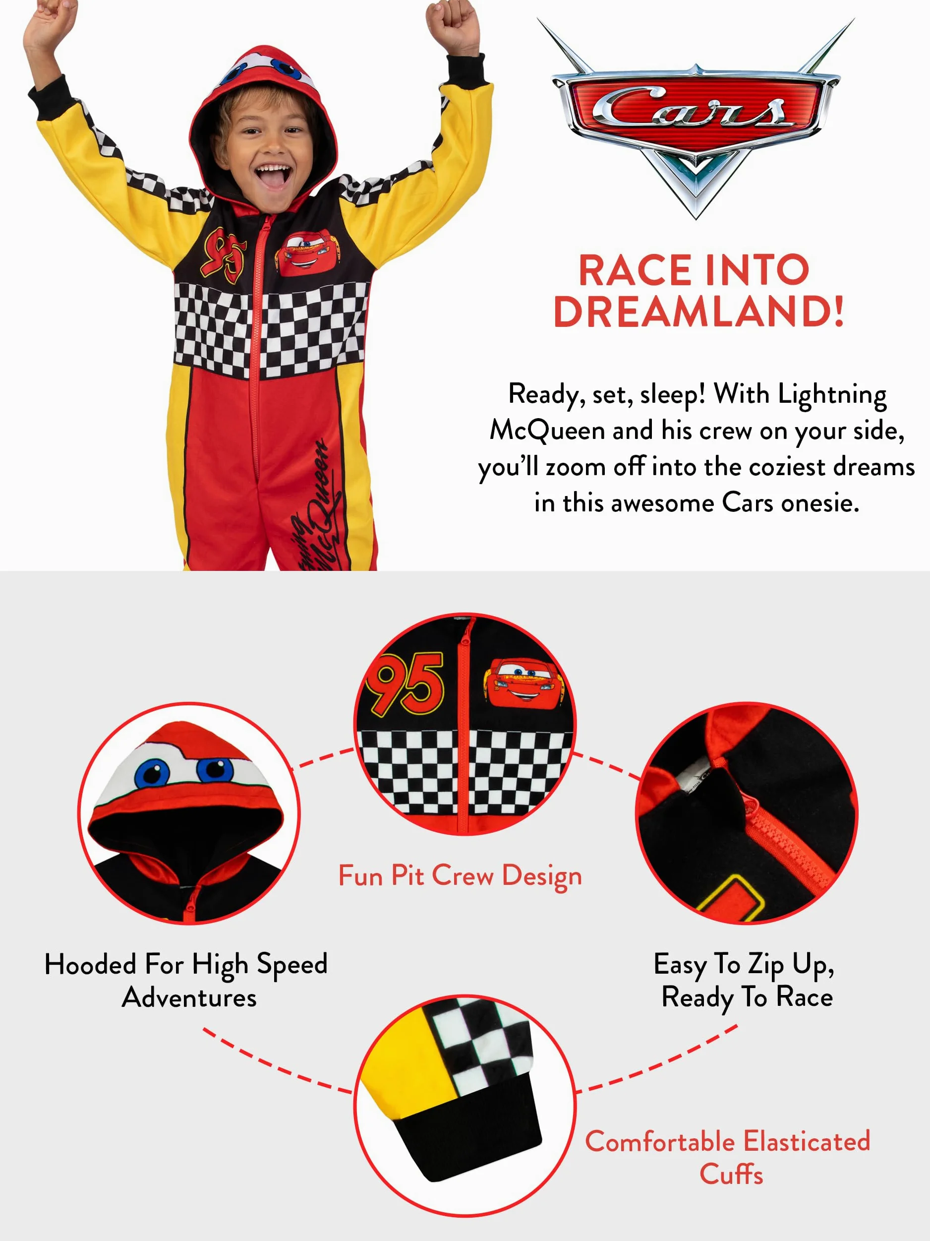 Disney Cars Surpyjama Garcon | Pyjama Combinaison Enfant | Grenouillere Enfant | Combinaison Enfant | 18 Mois Et 8 Ans