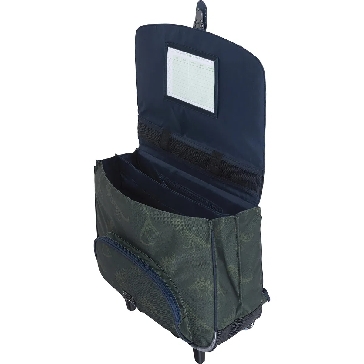 Tann's - Cartable à roulettes 38cm Les Fantaisies Alexandre Vert - Broderie Ballons Basket Foot Rugby - Cartable trolley garçon 2 Soufflets - CP CE1 CE2