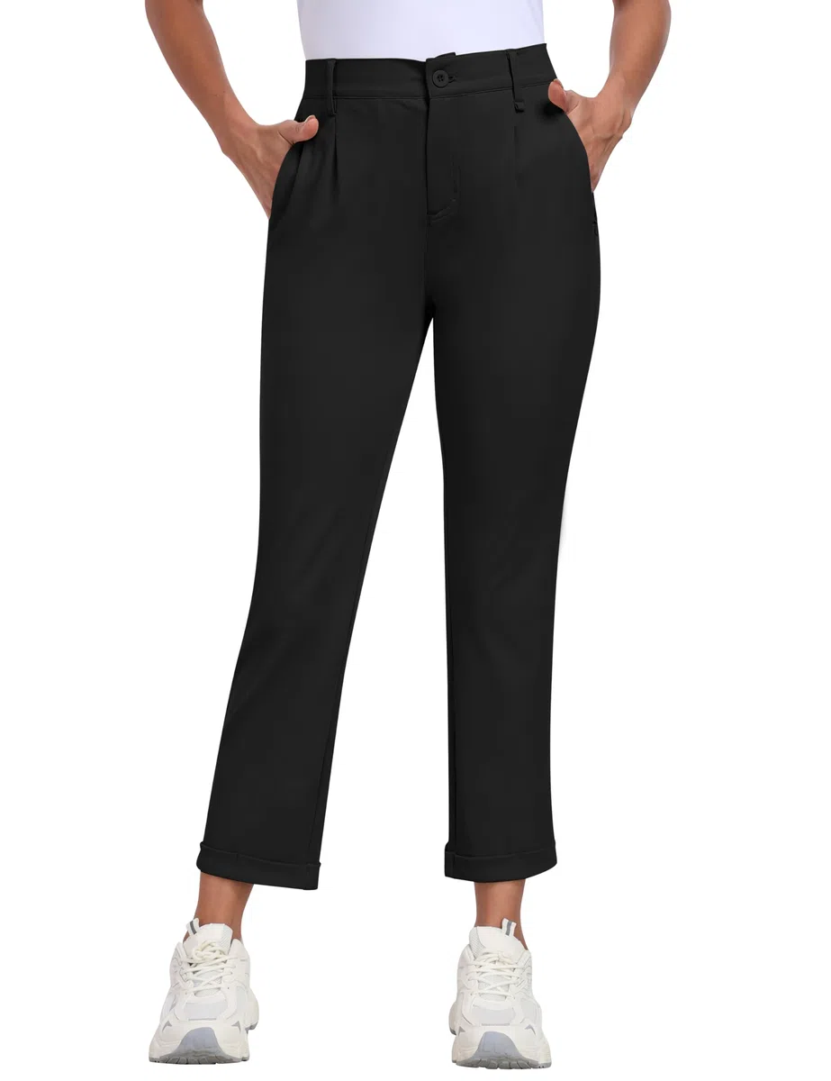 MoFiz Pantalon de Golf pour Femme Travail Business Bureau Étirer Pantalons avec Poche