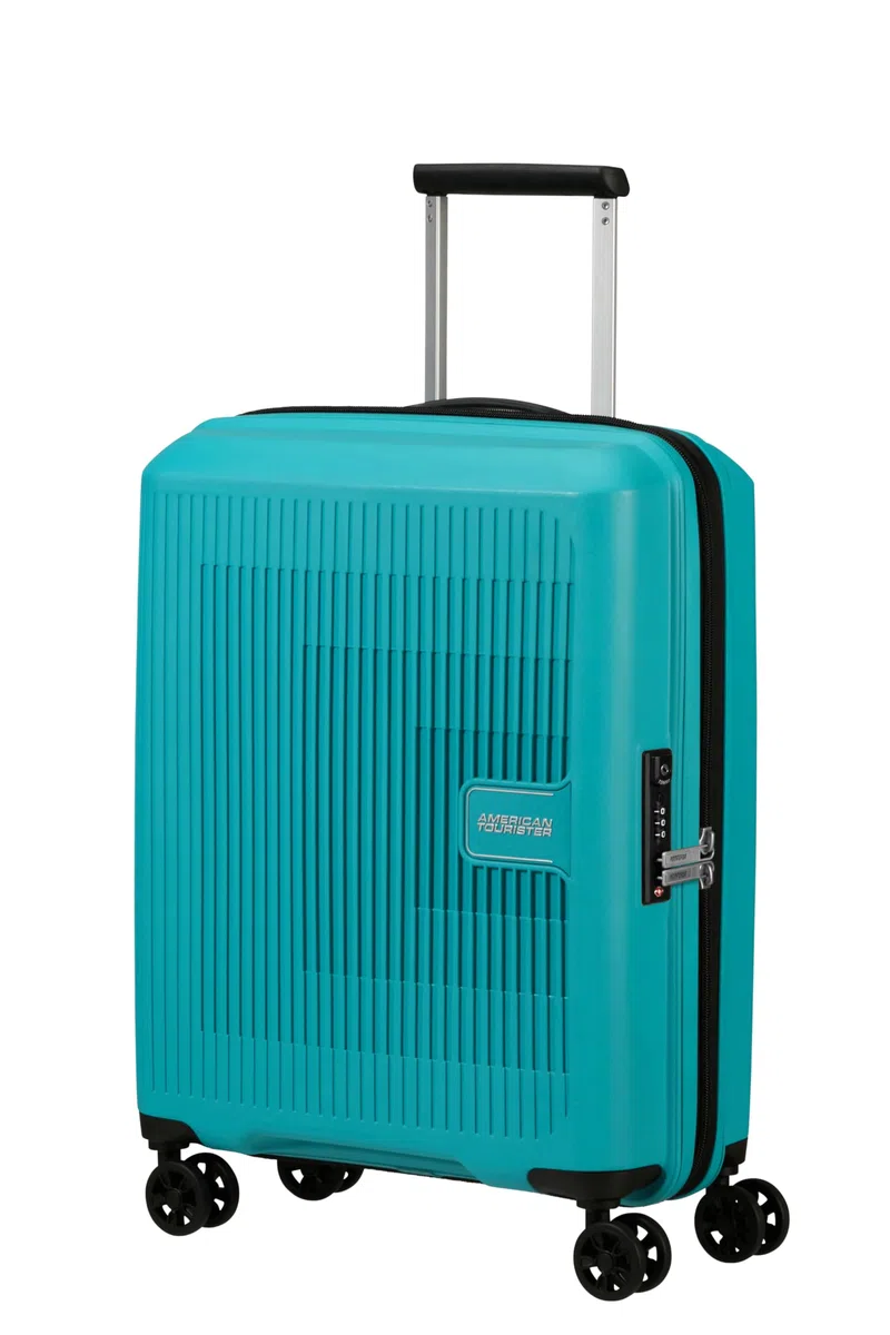 American Tourister Aerostep - Spinner S, Bagage à Main Extensible, 55 cm, 36/40 L, Turquoise (Turquoise Tonic)