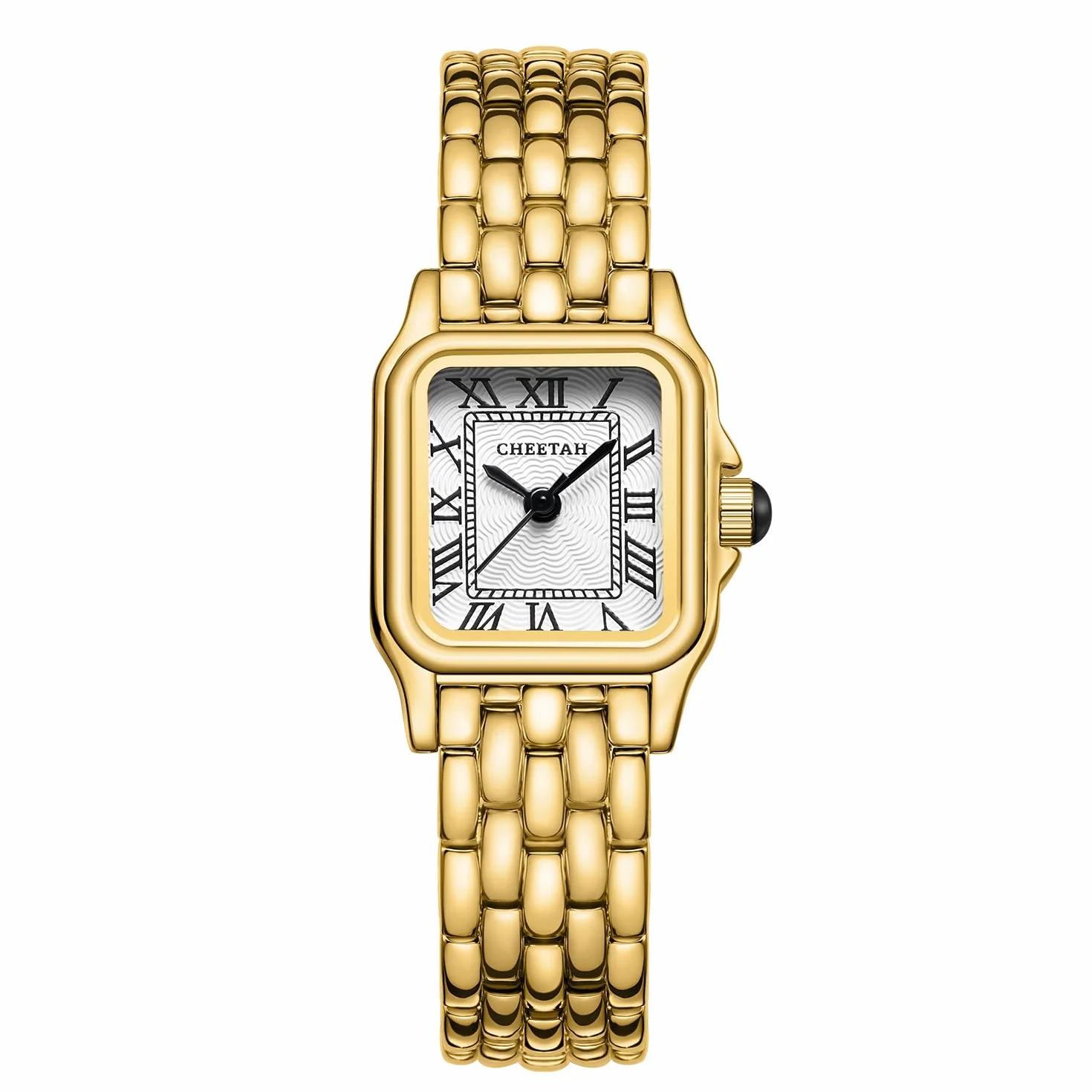 CHEETAH Montres pour Femmes à Quartz Analogique avec Bracelet Vintage, Boîtier Rectangulaire, Cadran Romain, Montre-Bracelet Numérique étanche Acier Inoxydable Petit Cadran pour Femmes et Filles