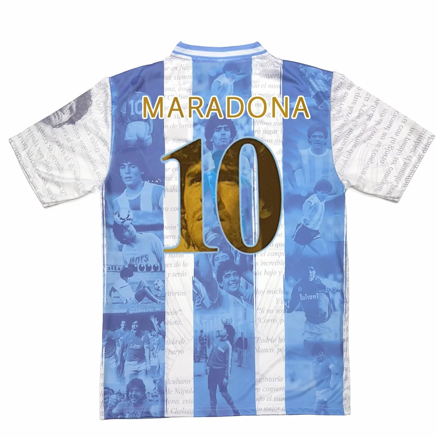 Maillot de Football Diego Armando Maradona - El Pibe de Oro. Réplique Officielle. Maillot Argentine pour Enfant et Ado.