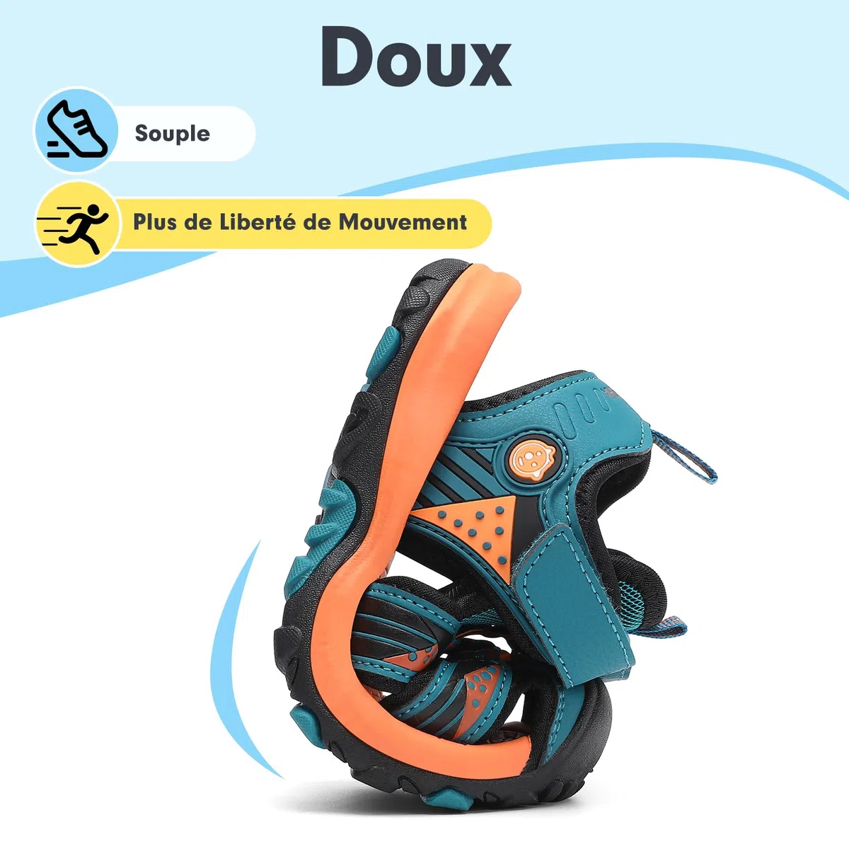 Mishansha Sandales Sport Garçon Bout Fermé Été Chaussure de Randonnée Enfants Respirantes 24-39 EU