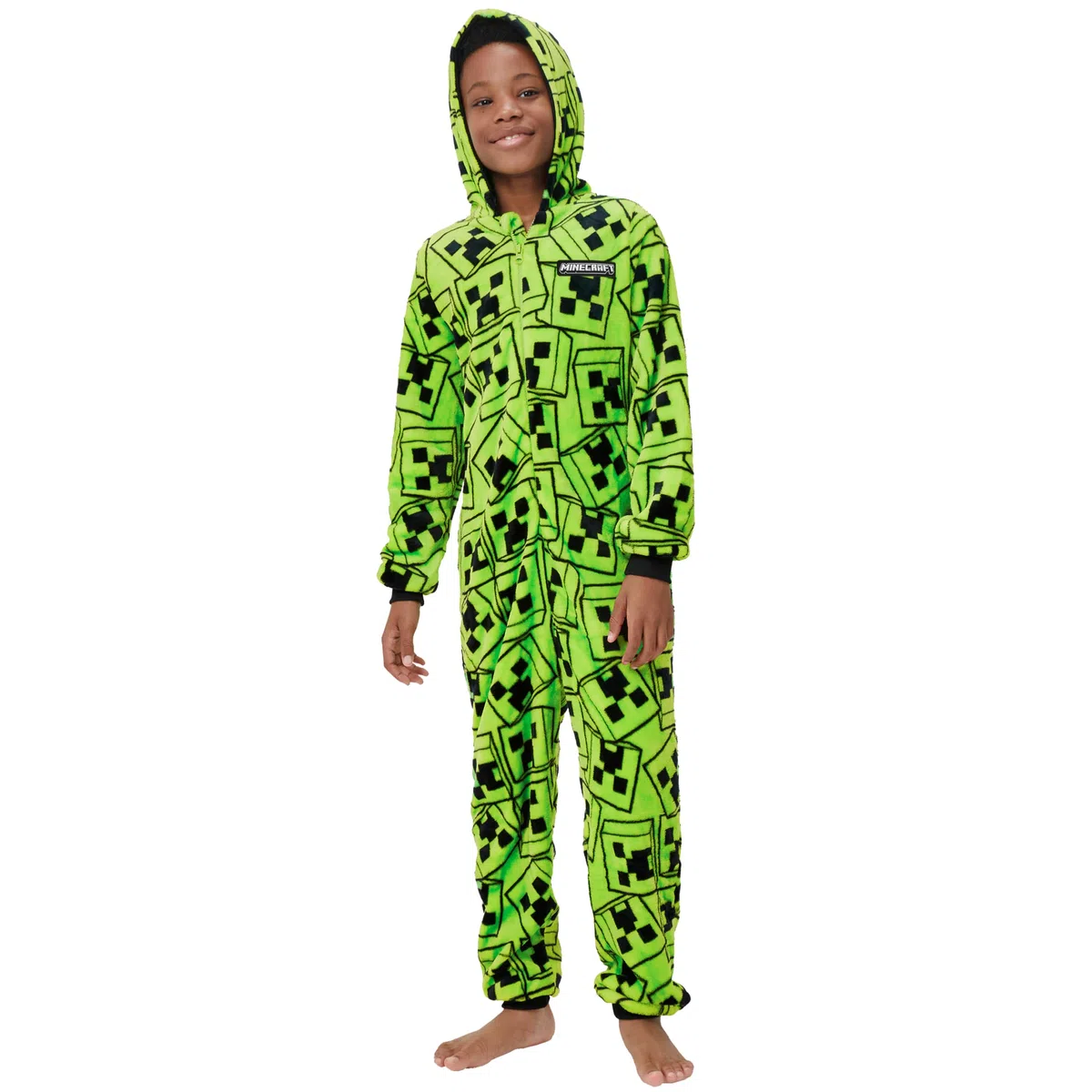 Minecraft Surpyjama Garcon, Creeper Combinaison Pyjama Enfant, Pyjama Combinaison Enfant Polaire