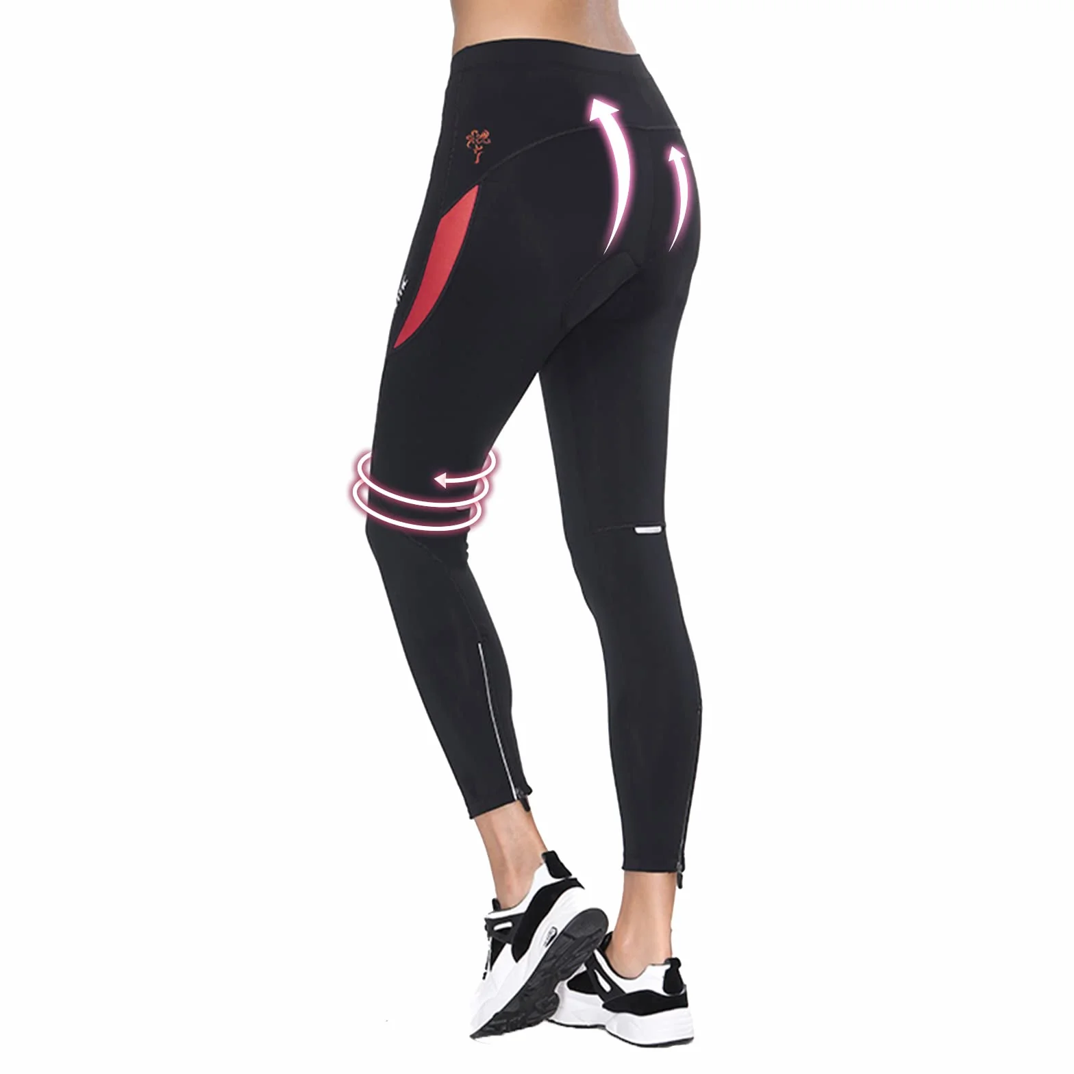 Santic Pantalon Cycliste Femme Rembourré - Velo Longues avec Coussin pour Femme - Parni