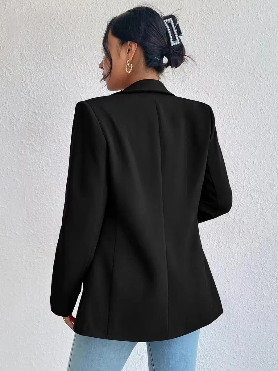 Femme Blazer Slim Fit Elégant à Manches Longues Costume à Revers Business Veste de Costume Tailleur Bureau d'affaires avec Poches Couleur Variétée
