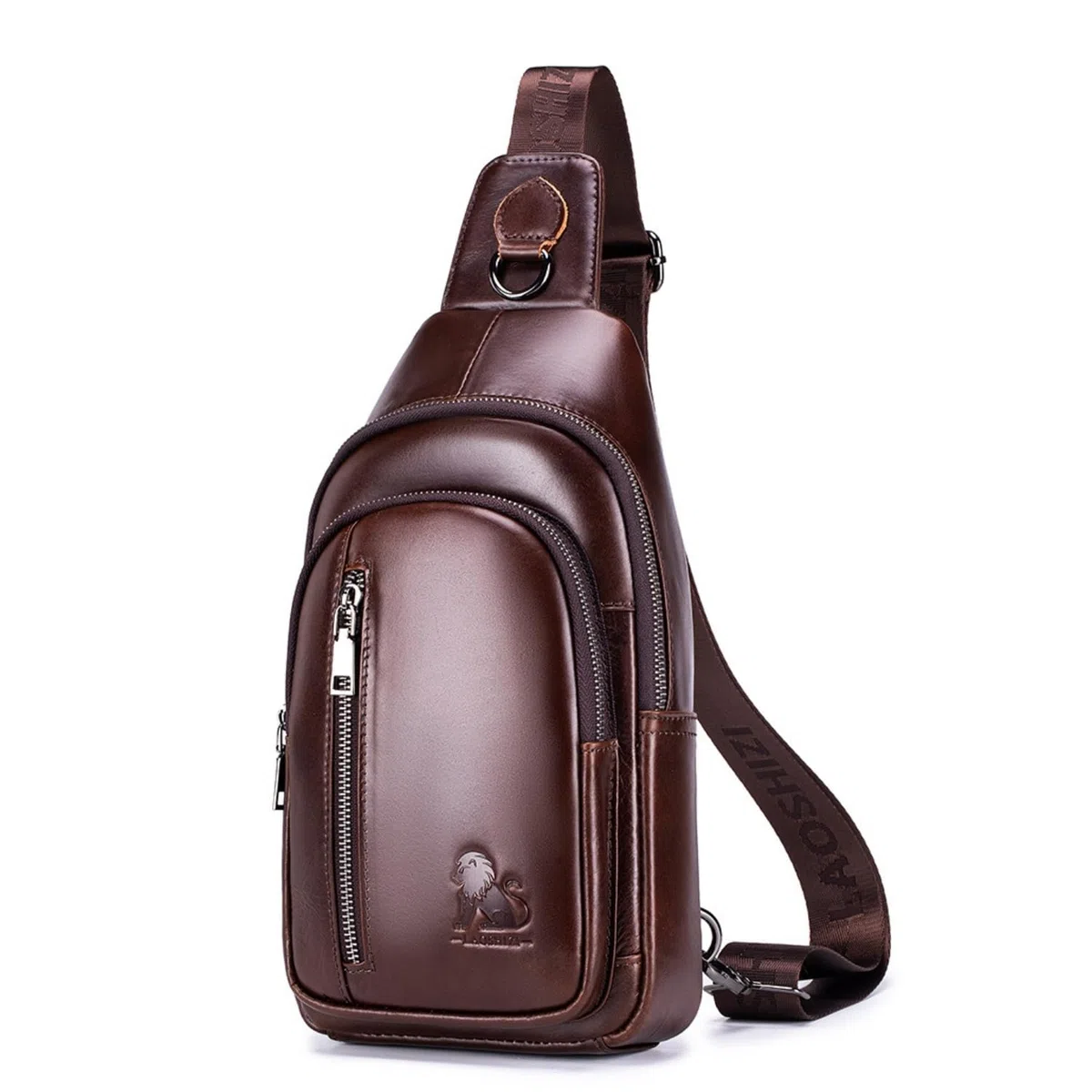 Sacoche Homme Bandoulière Cuir Sac Bandouliere Homme Sac à Dos Poitrine Pochettes Sport Affaires Voyage