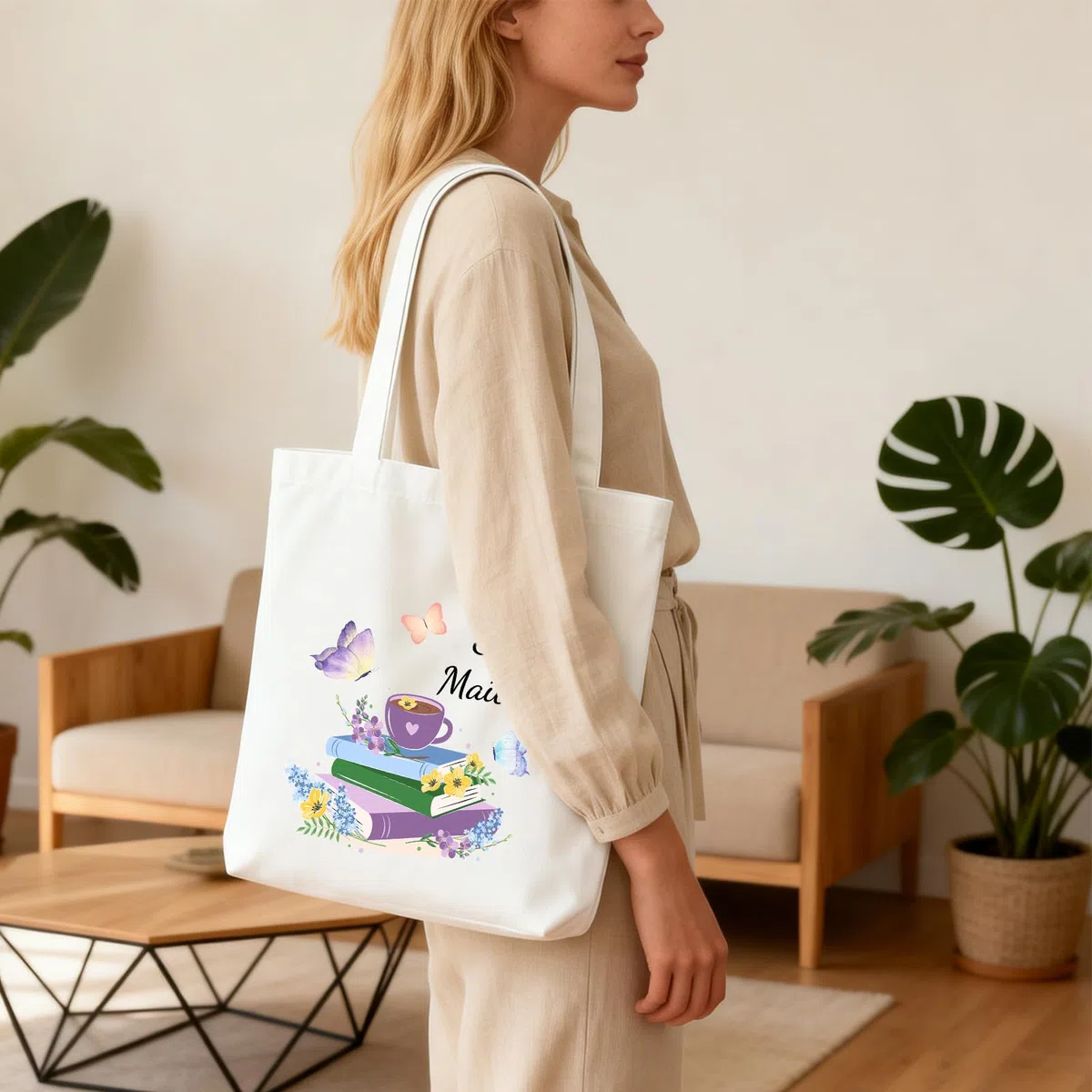 Cadeau Maitresse D'École, Cadeau Professeur Cabas Petit Bazar d'une Super Maîtresse Tote Bag Cadeaux Merci Maîtresse Rousse de Maquillage Cadeaux Maitresse D'école Fin D'année Sac