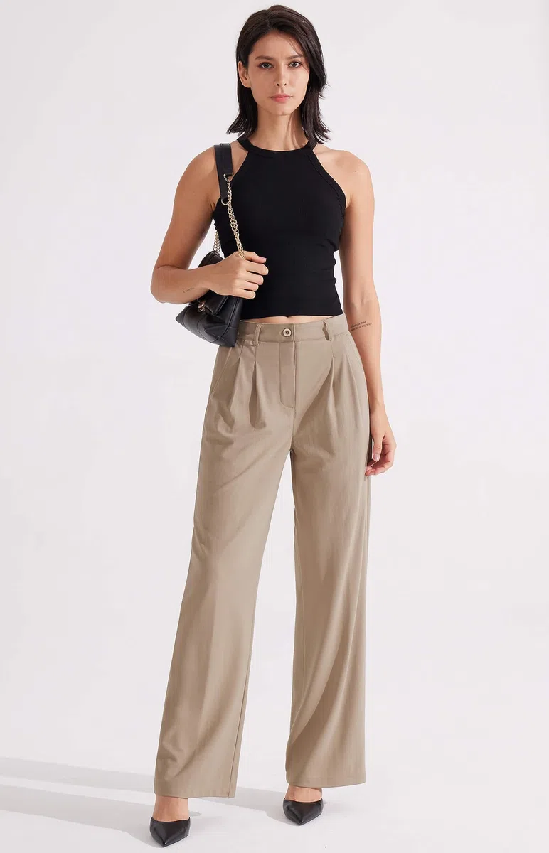Libin Pantalon Large pour Femme - Taille Haute - 73,7 cm/78,7 cm - Pantalon de Travail Professionnel - Pantalon décontracté pour Yoga, Golf