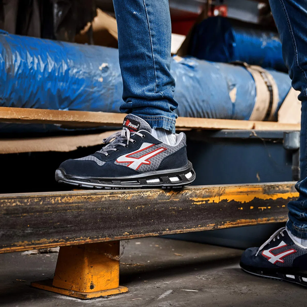 U-Power Red Lion Active, Chaussures de sécurité unisexes, légères, flexibles, anti-crevaison en cuir, avec insert Infinergy, avec embouts en aluminium (Blue 41)