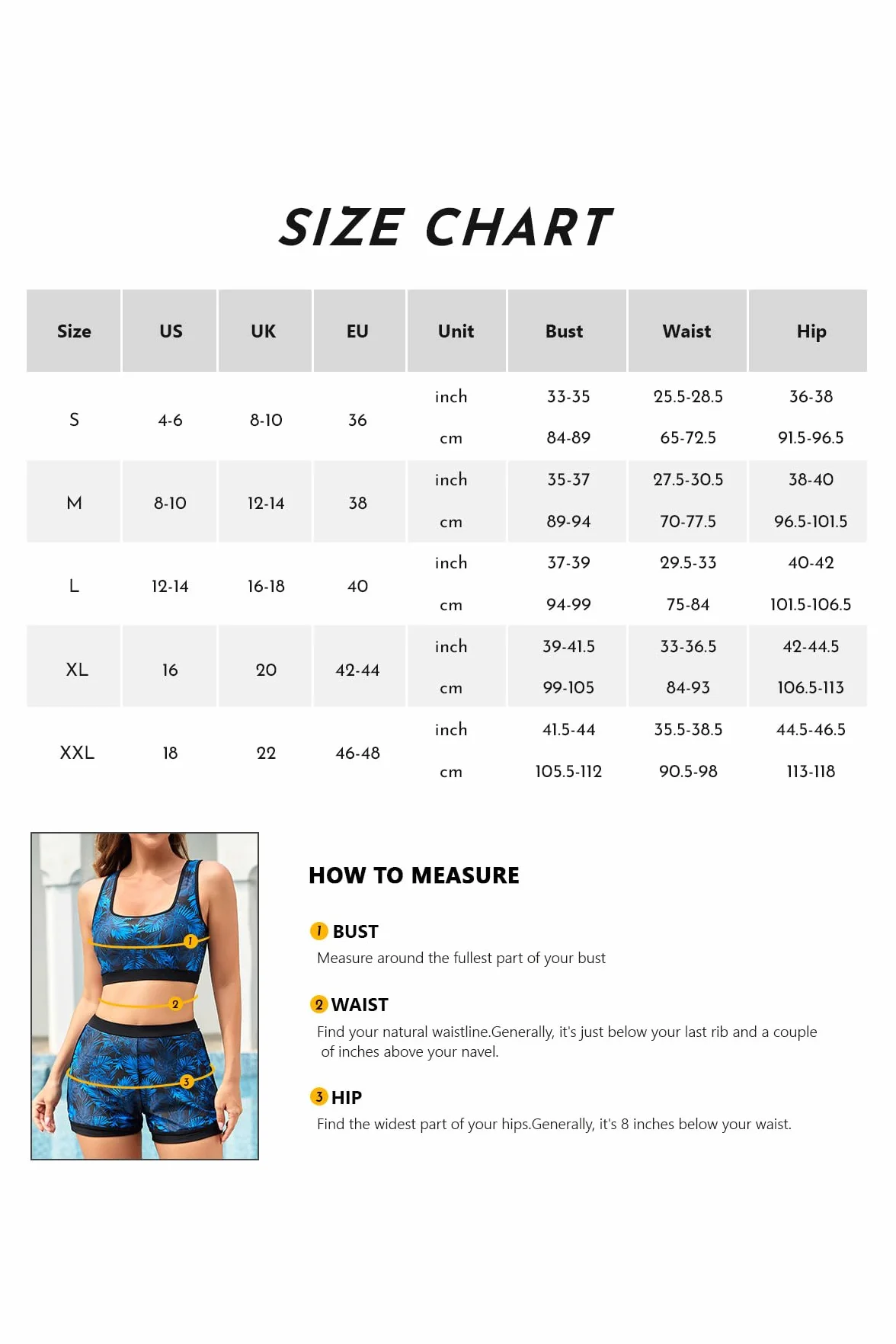 SHEKINI Maillot de bain 3 pièces pour femme avec fermeture éclair - Maillot de bain avec débardeur - Haut de bikini pour taille haute