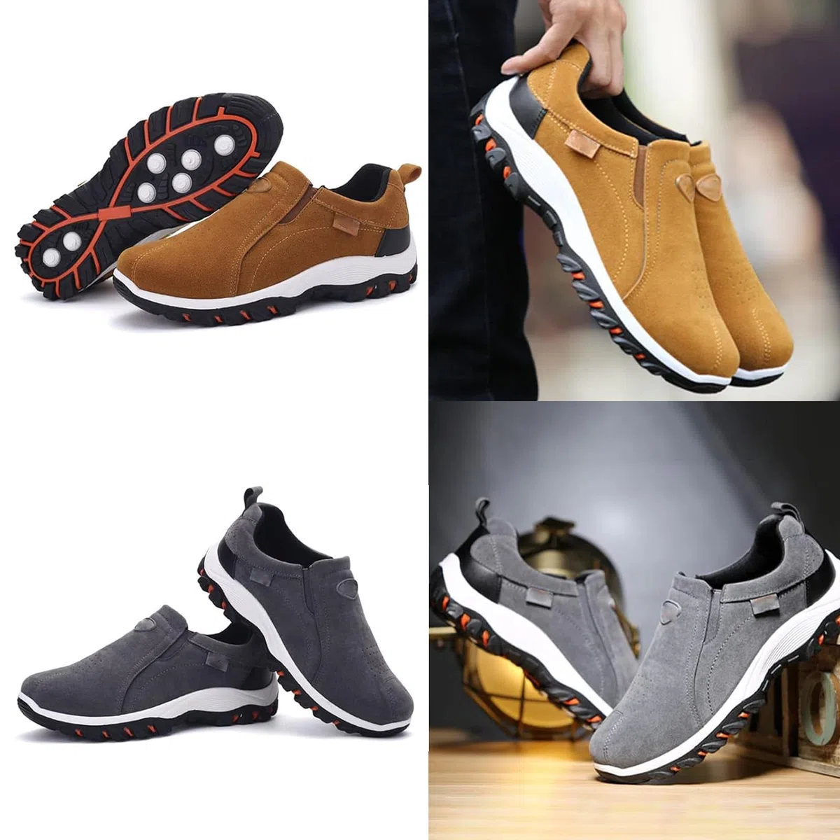 Chaussures De Marche Orthopédiques pour Hommes, Chaussures Orthopédiques Confortables à Enfiler avec Soutien De La Voûte Plantaire, Chaussures à Enfiler Rembourrées (Noir,44)