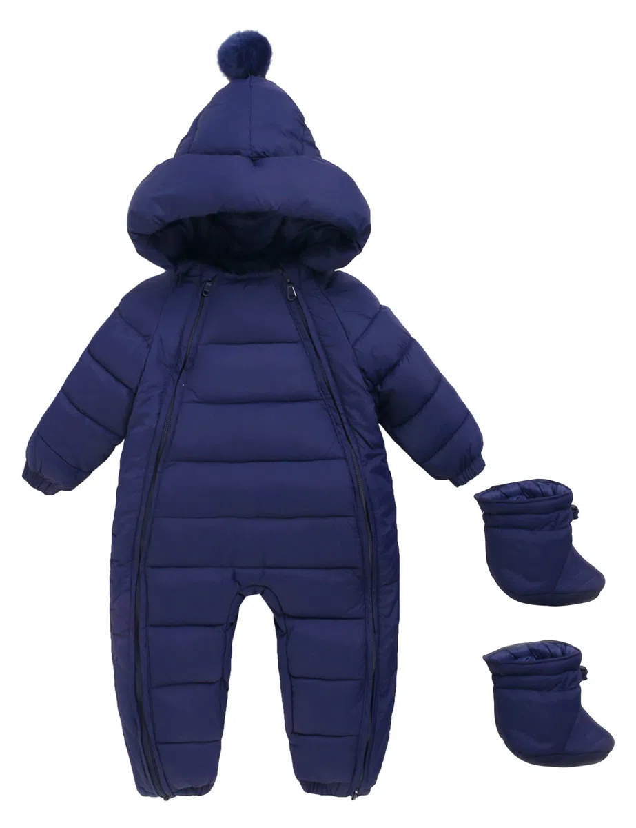 Maeau Combinaison de Neige Bébé Nouveau Né Manteau à Capuche Bébé Garçon Fille Body Barboteuse Hiver Snowsuit 0-24 mois