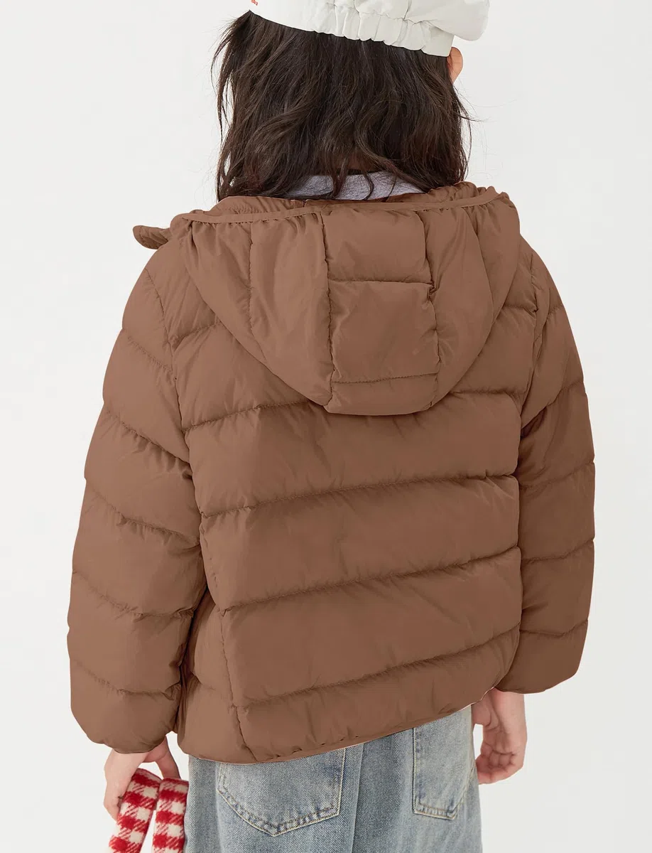 Veste matelassée légère et chaude avec capuche pour enfant garçon et fille - Veste en duvet ultra légère et coupe-vent pour l'automne et l'hiver de 2 à 12 ans