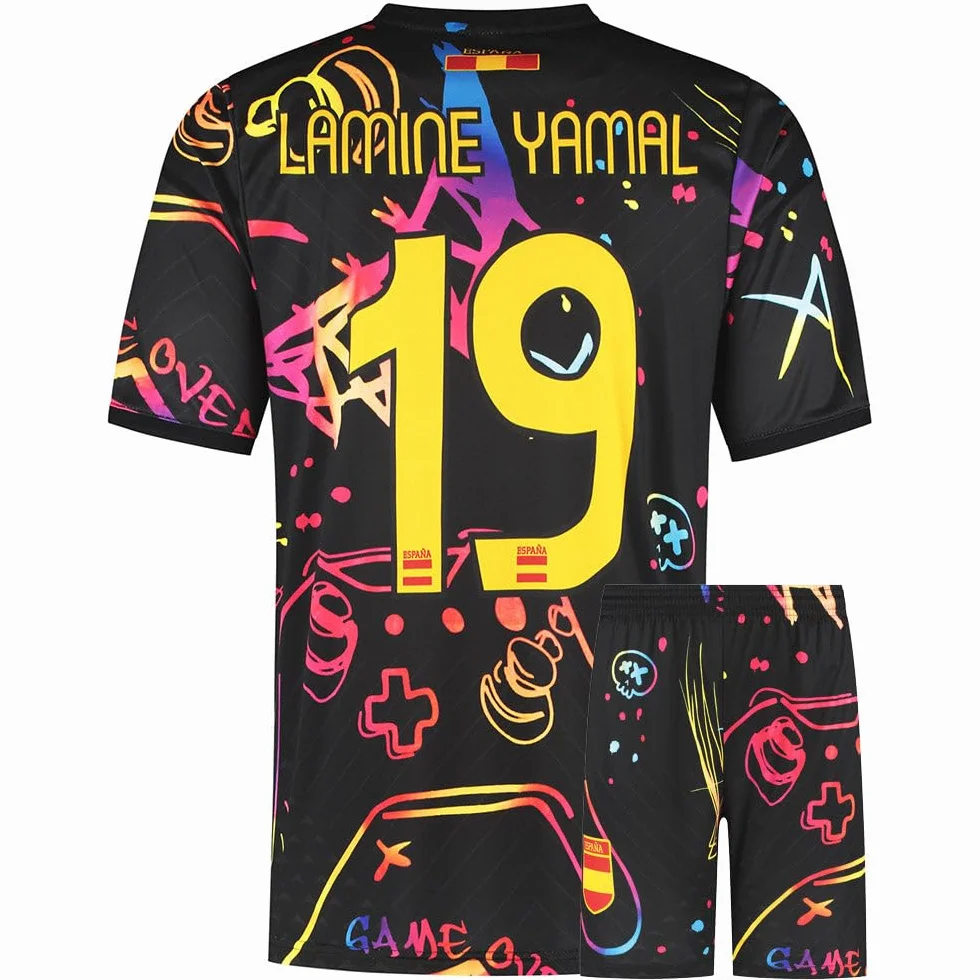 Maillot Lamine Yamal - Maillot de Foot d'Espagne - Tenue de Football - Enfants et Adultes - Ensemble Foot