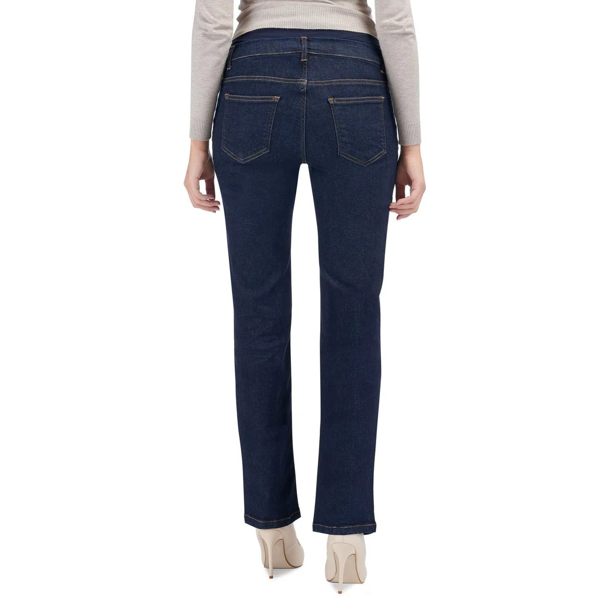 MAMAJEANS Passy - Jean de Maternité à Jambe Droite, Pantalon de Grossesse Droit de Style Vintage - Made in Italy