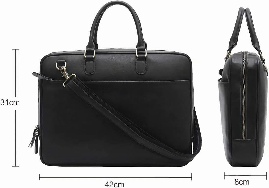 Leathario Sac Homme Porte Document Sac en Cuir Sac Messager Sac Ordinateur Homme Cuir