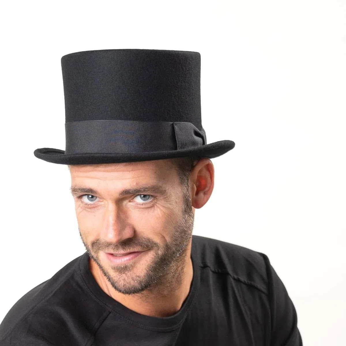 Lipodo CHAPEAUSHOP Haut-de-Forme Chapeau en Feutre de Laine Fabrique en Italie Femme Homme Toutes Saisons