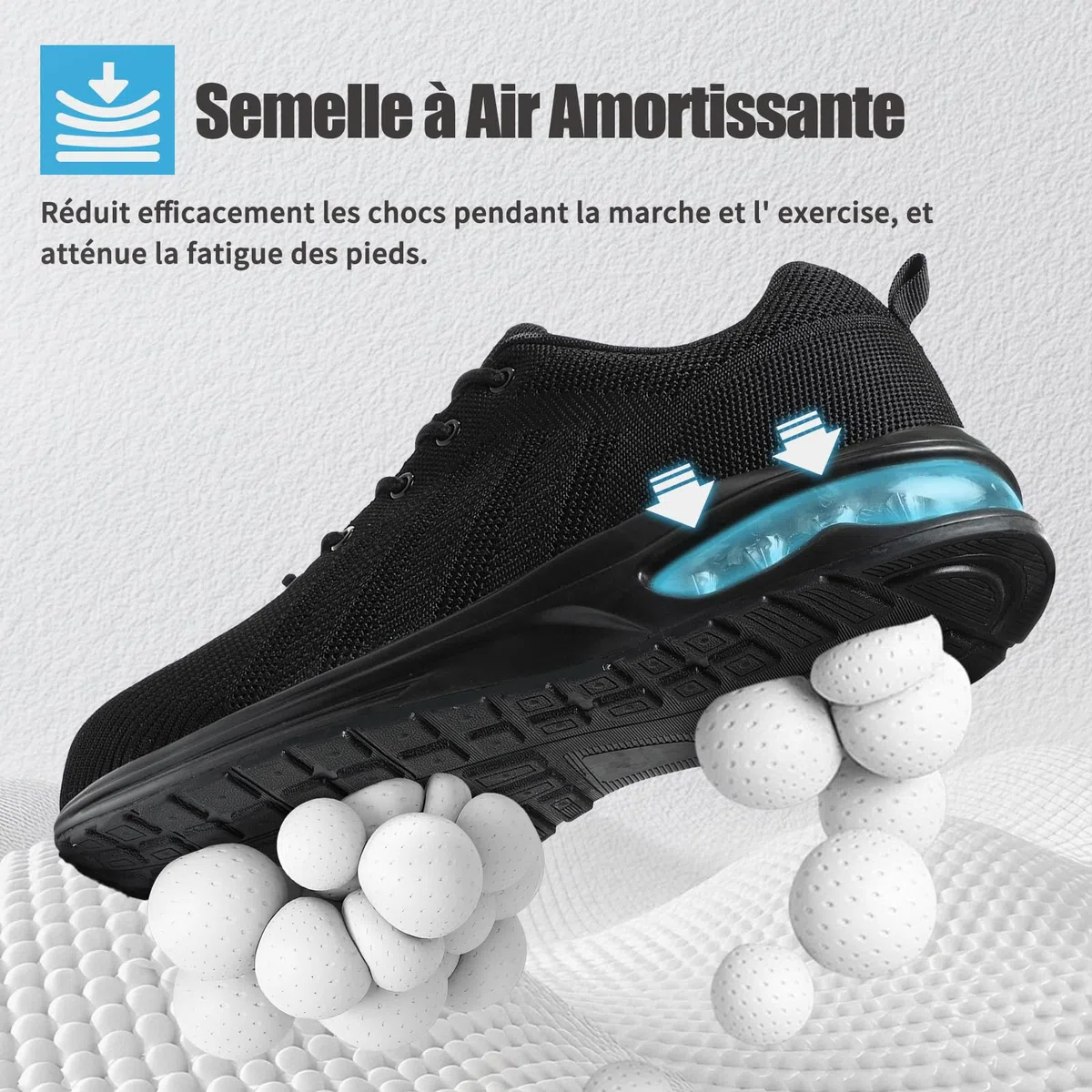 Bravover Chaussures de Sécurité Hommes Femme Embout Acier Chaussures Baskets de Secruite Légère Chaussure Travail Confortable Respirantes Chaussure de Chantier Antidérapantes