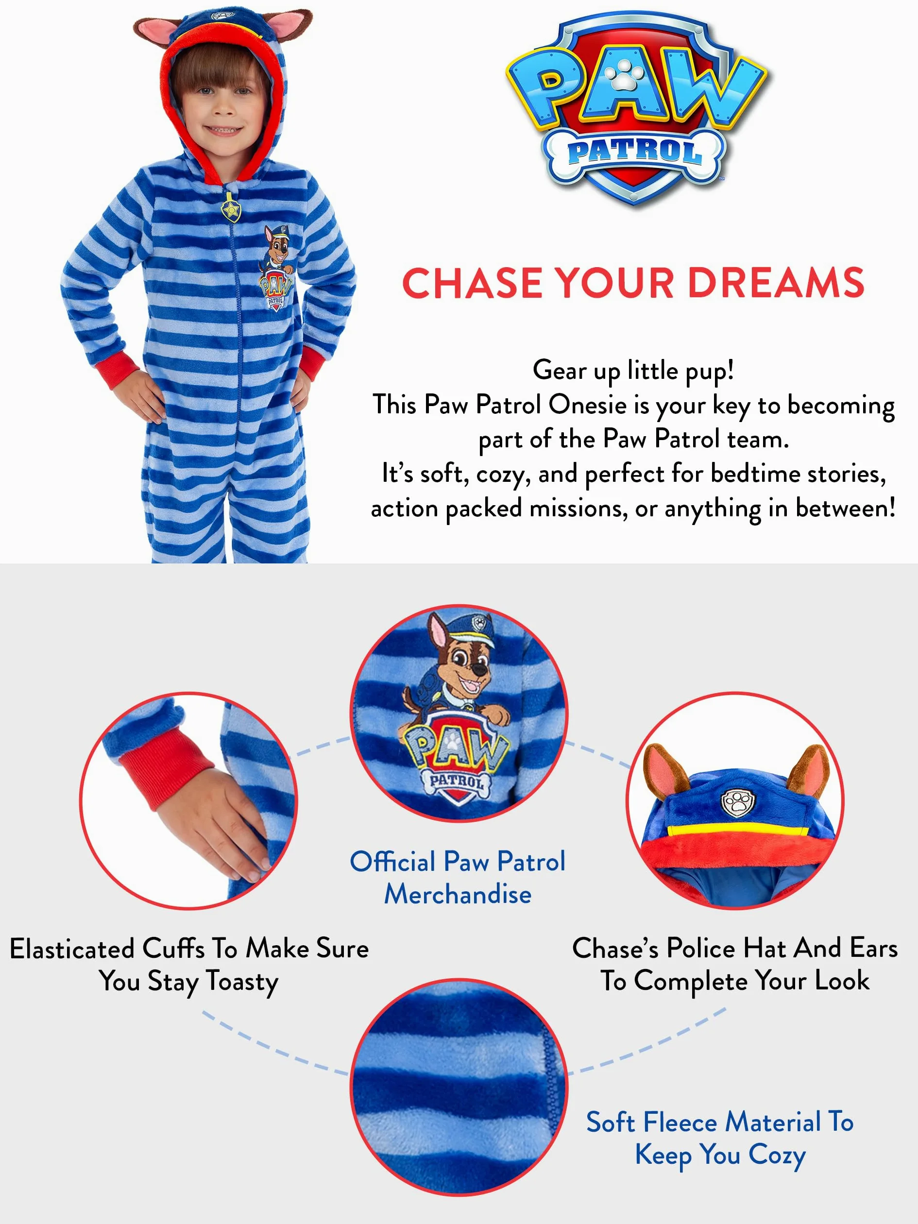 Grenouillere Pat Patrouille Garcon | Chase Grenouillère Garçon | Pyjama Grenouillere Enfant