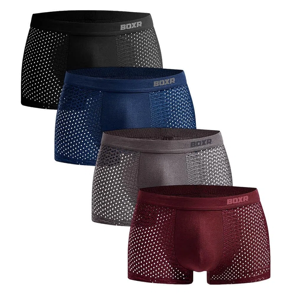 BOXR Underwear Boxers en Bambou - Lot de 4 - Doux comme de la Soie et Respirants (S-3XL)