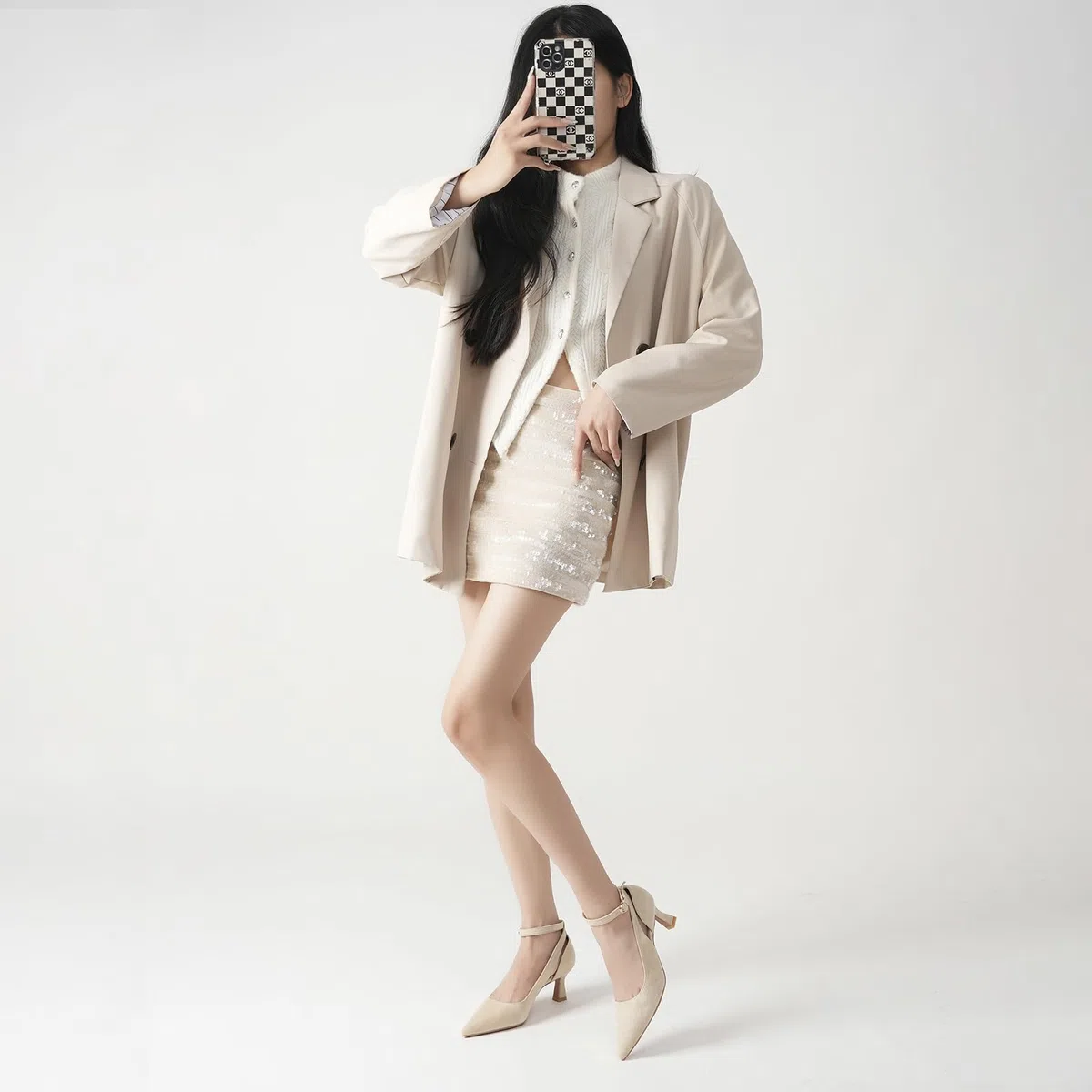 WUIWUIYU Femme Bout Pointu Aiguille Talon Moyenne Talon Escarpins Sexy Chaussures de Mariage Soirée Sandales
