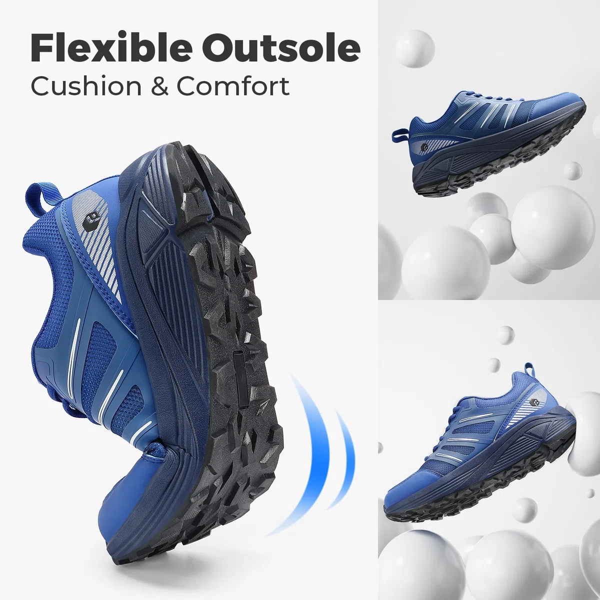 FitVille Chaussure Trail Homme Extra Larges Chaussures de Randonnée Trekking Antidérapantes Basket de Running Outdoor