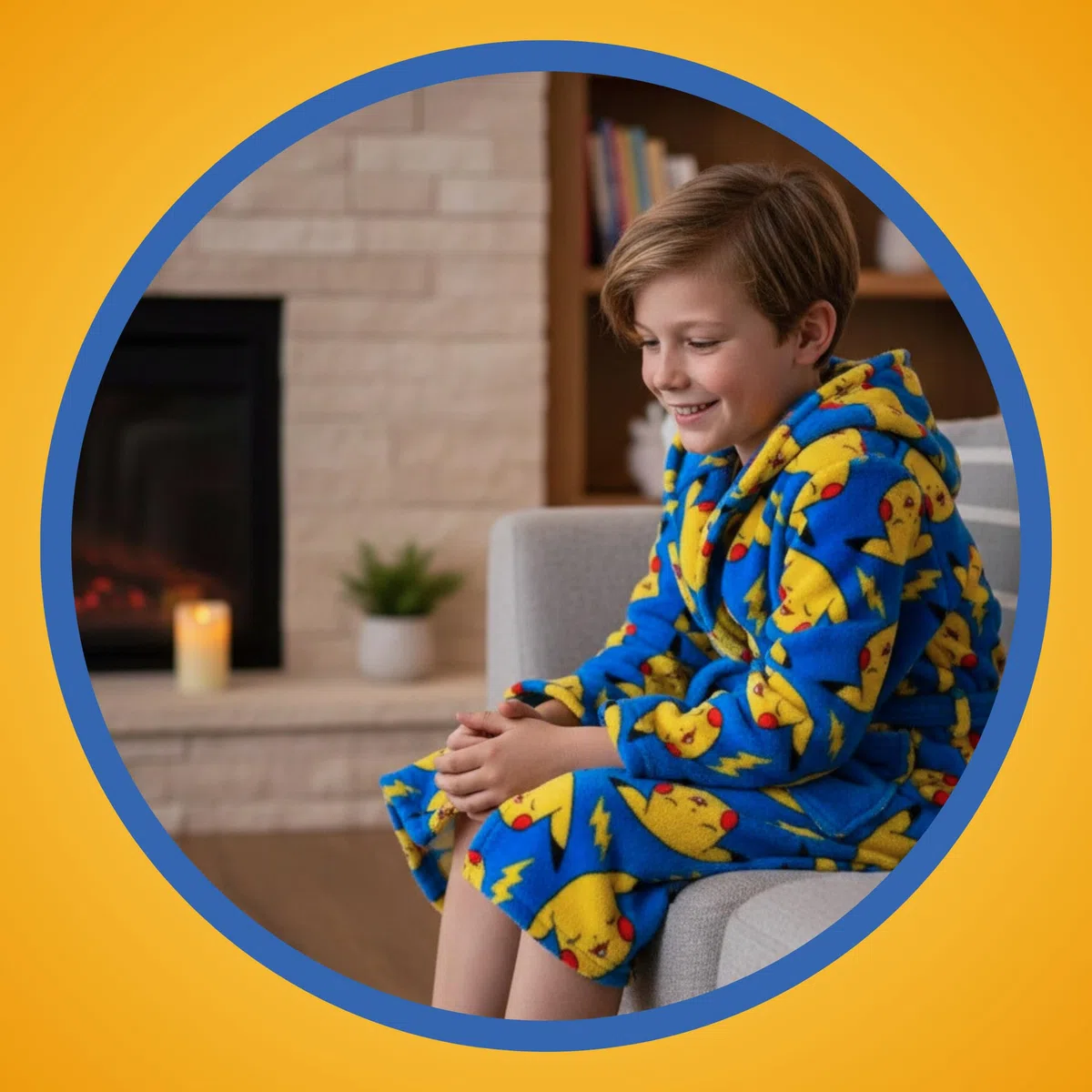 Pokemon Robe De Chambre pour Garçon, Robe Doux Motif Pikachu Peignoir en Polaire Velours, Tailles 4 à 12 Ans