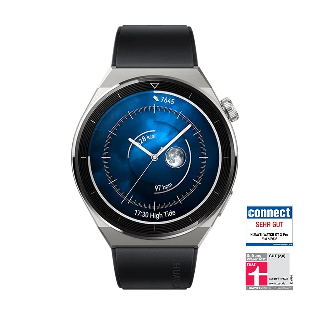 HUAWEI Watch GT 3 Pro Active Noir / 46mm / GPS/Bluetooth 5.2 / Microphone/Charge sans Fil/Compatible avec iOS et Android
