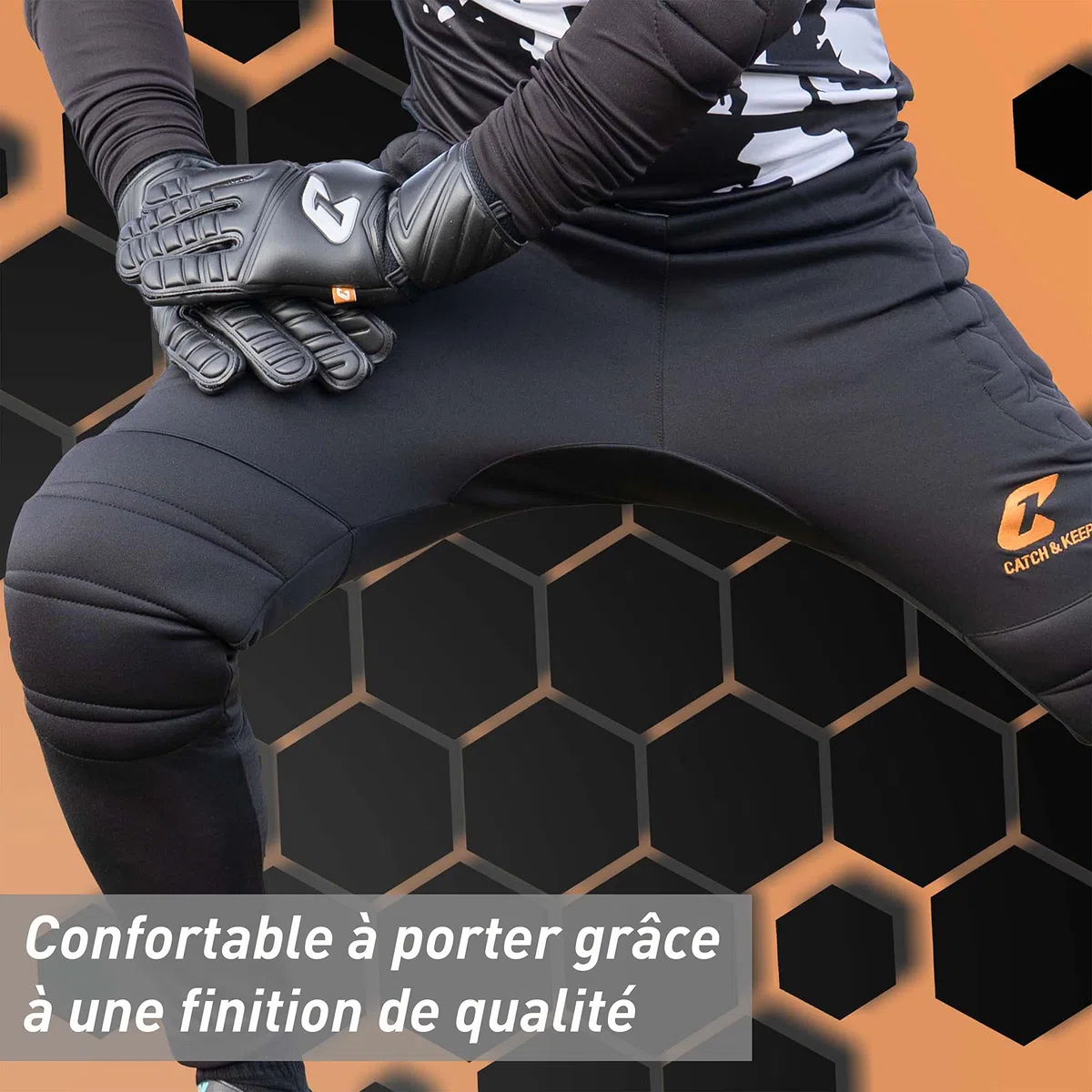 CATCH & KEEP Pantalon de Gardien de But Flight Protection Long - Pantalon de gardine de But qualité Premium - Pantalon de Sport pour Hommes, Femmes et Enfants - Rembourrage de Protection