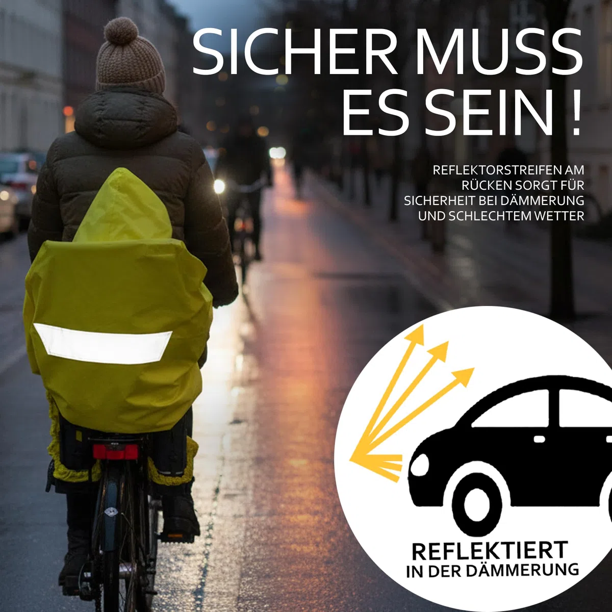 BambiniWelt by Rafael K. Cape de pluie REGENPONCHO pour siège vélo pour enfant Siège vélo Römer Bandes réfléchissantes Protection anti-pluie universelle
