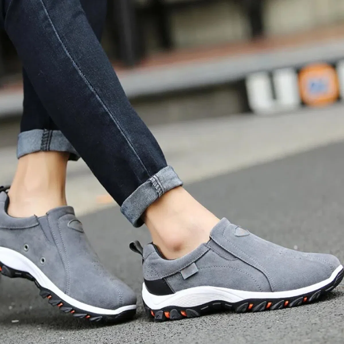 Chaussures De Marche Orthopédiques pour Hommes, Chaussures Orthopédiques Confortables à Enfiler avec Soutien De La Voûte Plantaire, Chaussures à Enfiler Rembourrées (Noir,44)